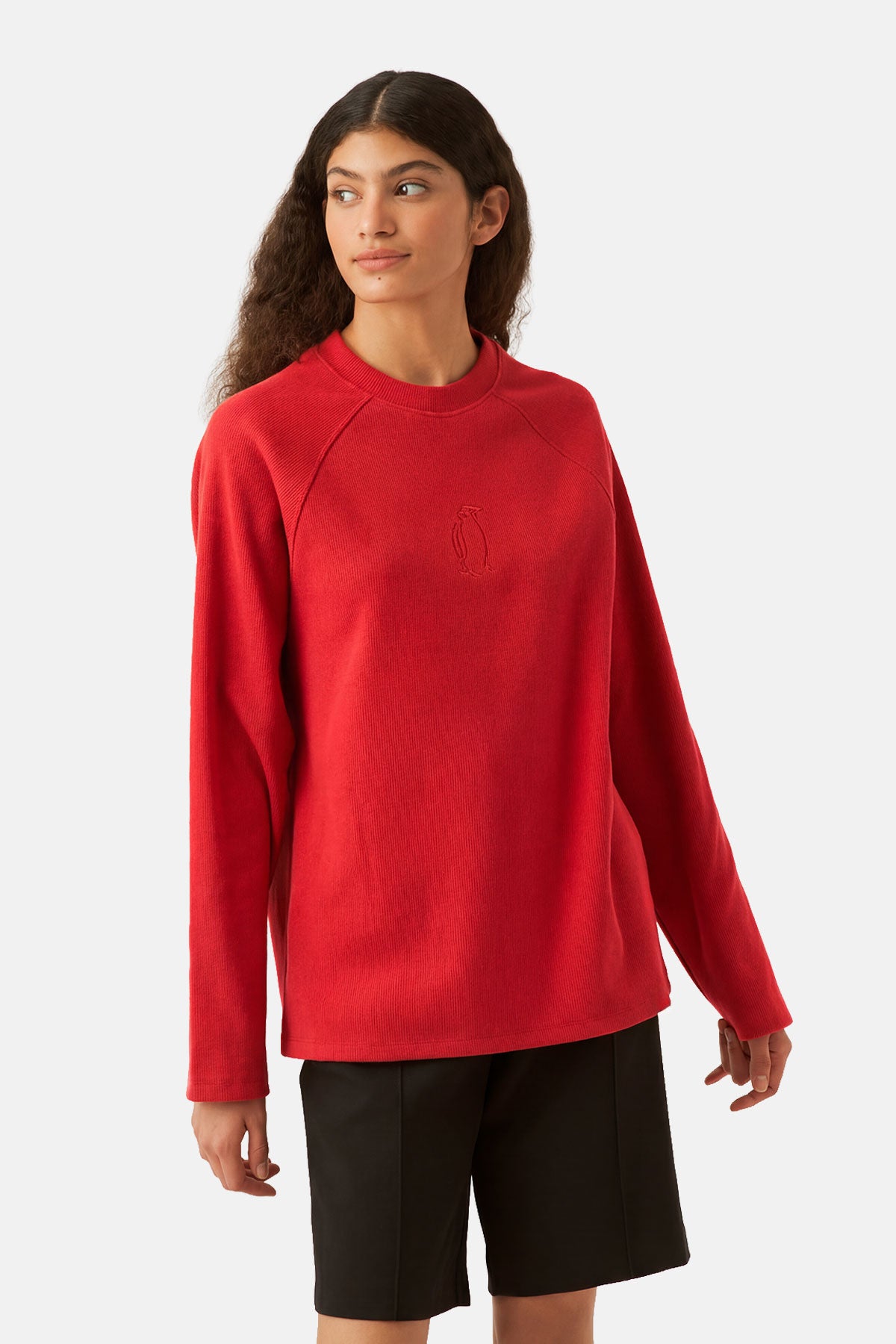 İmparator Penguen Fitilli Sweatshirt - Kırmızı