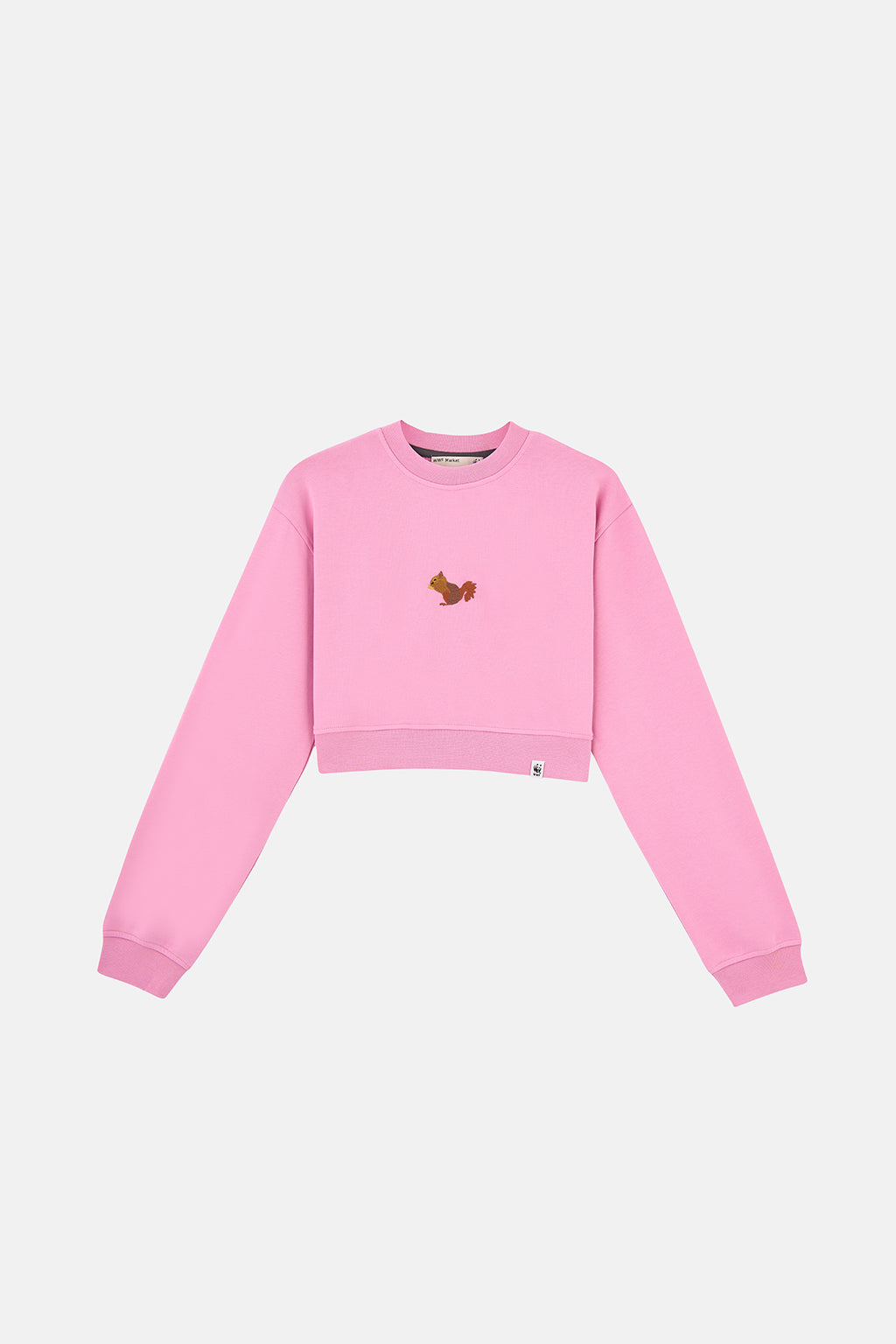 Sincap Soft Fleece Crop Sweatshirt - Pembe