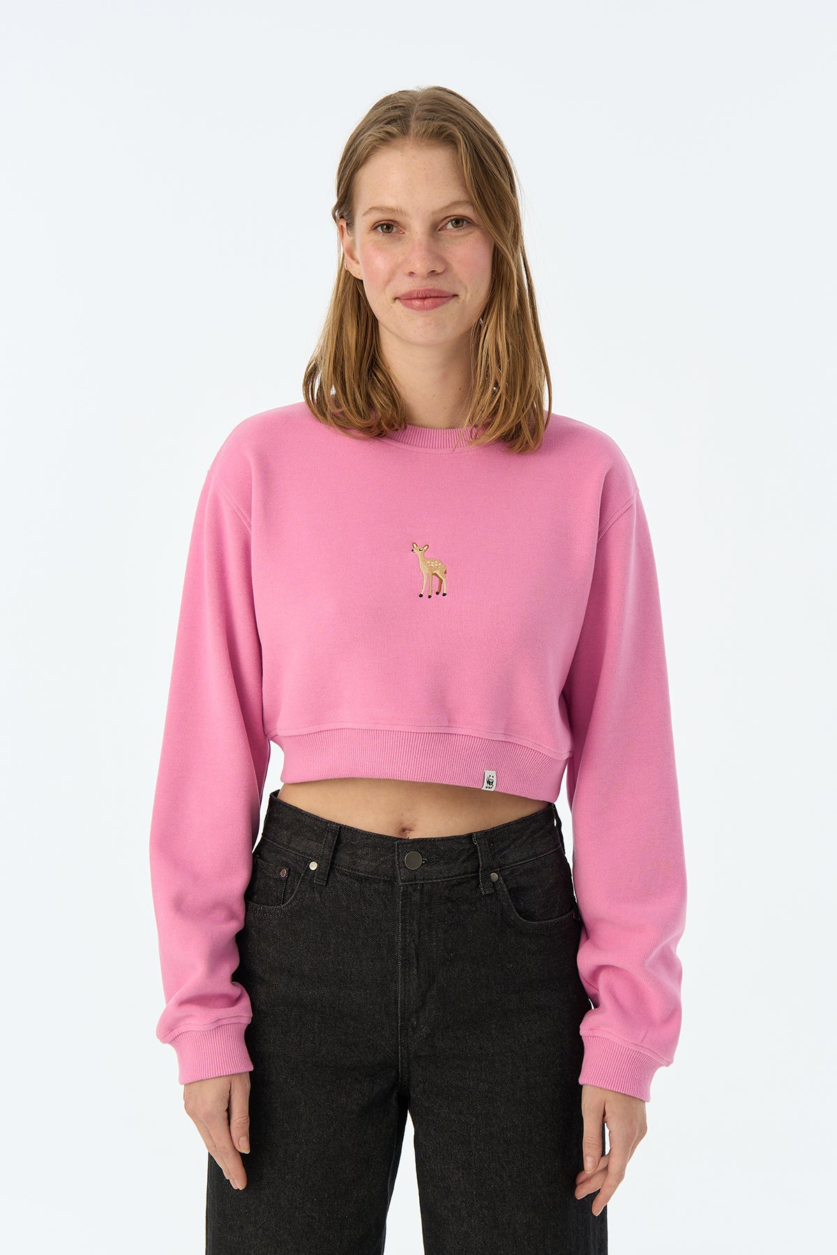 Ceylan  SuperSoft Crop Sweatshirt - Pembe