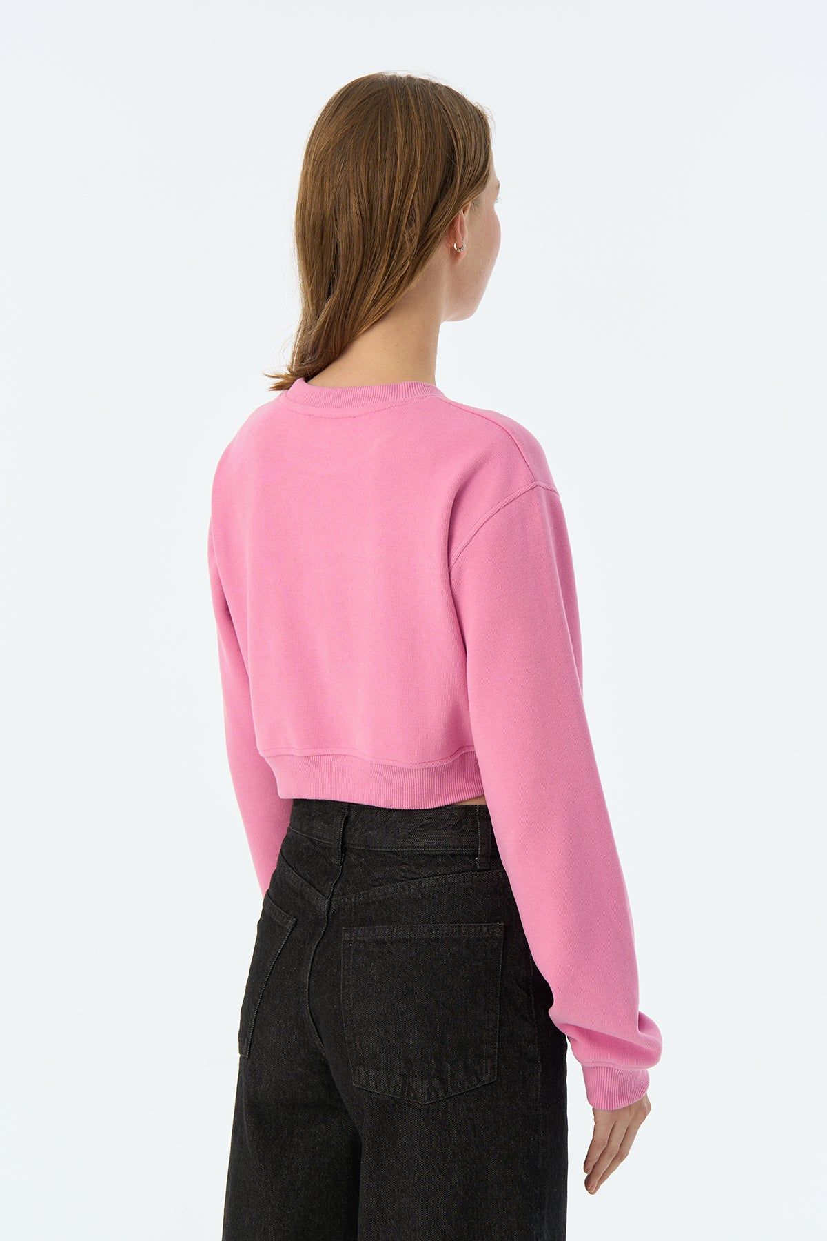Ceylan  SuperSoft Crop Sweatshirt - Pembe · 2