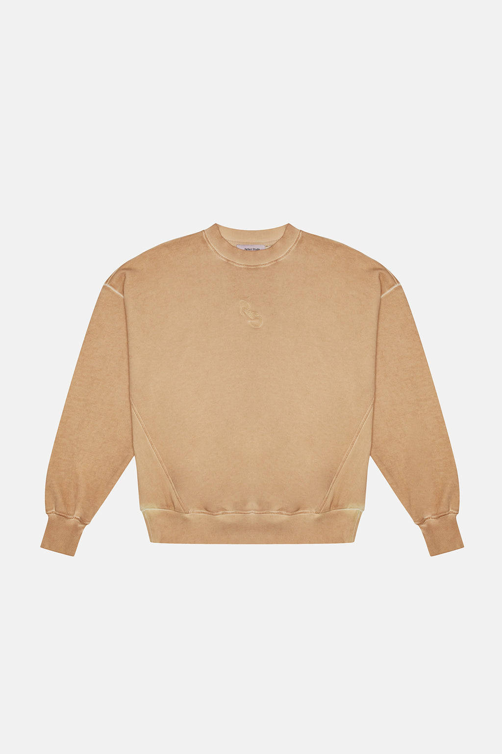 Logo Embroidered Washed Sweatshirt - Latte