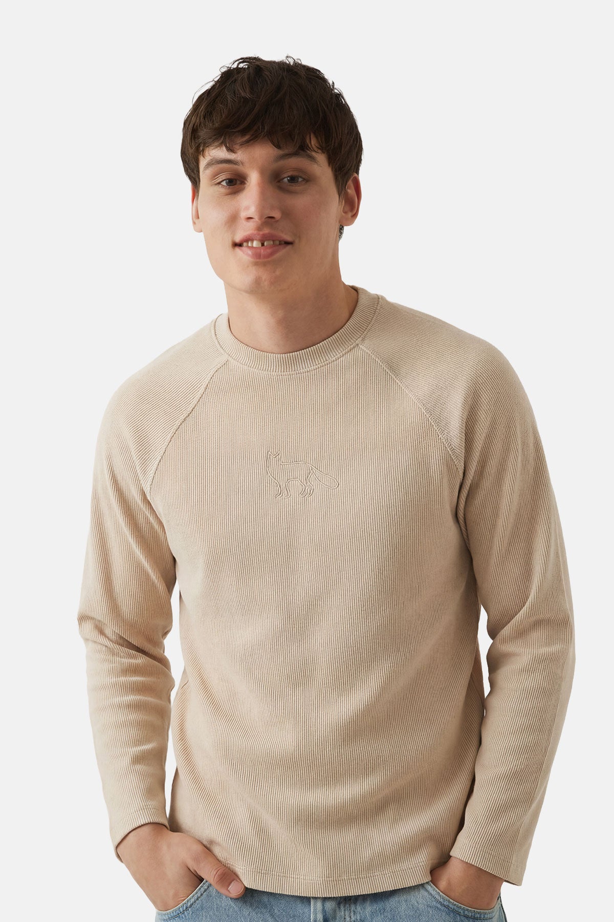 Kızıl Tilki Ribanalı Sweatshirt - Parşomen Bej