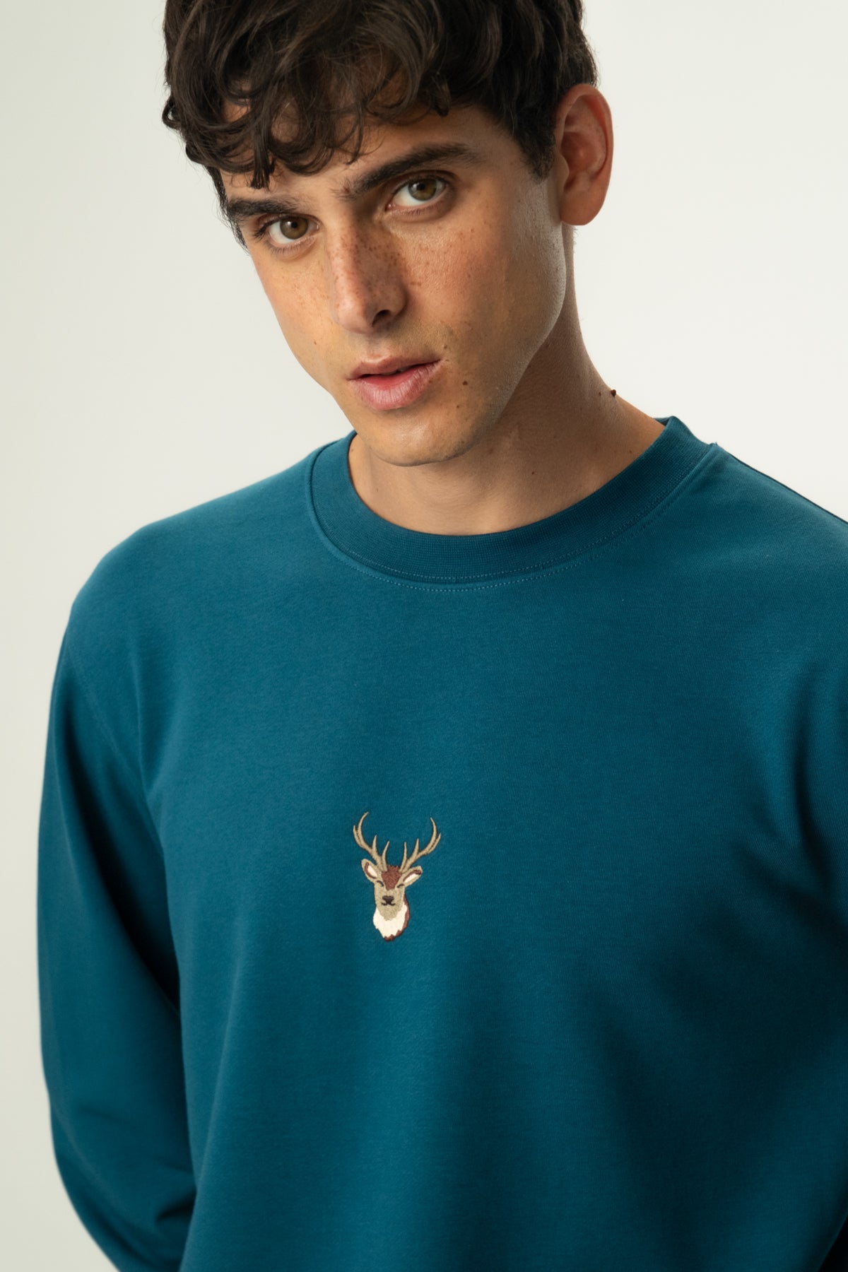 Geyik Soft Fleece Sweatshirt - Mavi