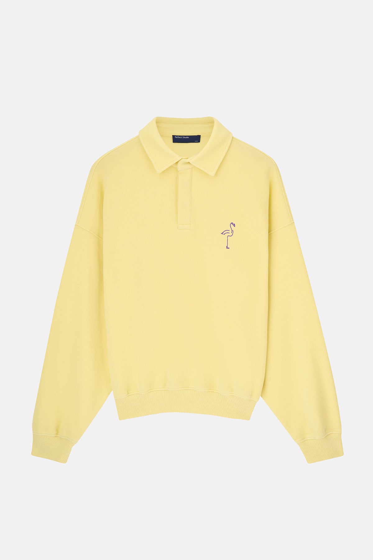 Flamingo SuperSoft Oversize Polo Yaka Sweatshirt - Sarı