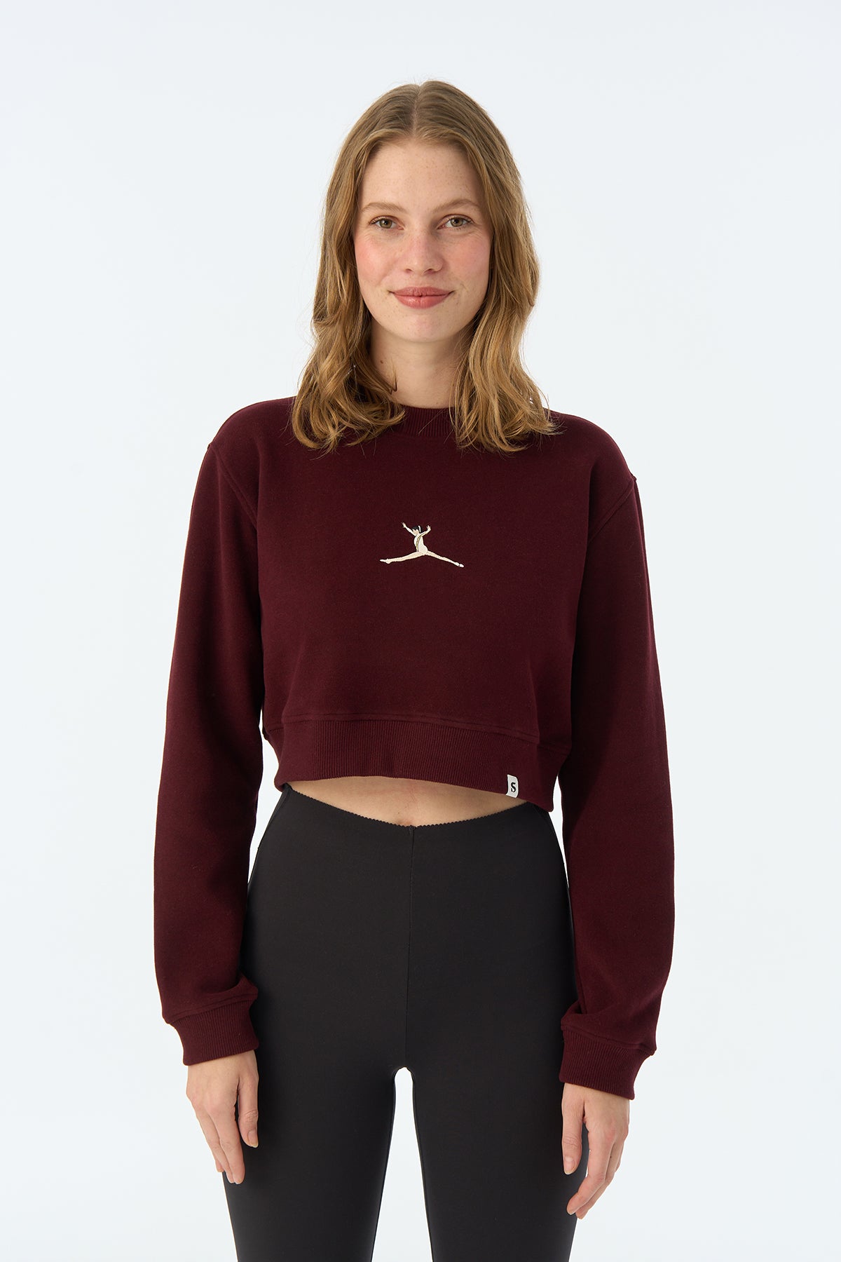 Perfect 10 SuperSoft Crop Sweatshirt - Bordo