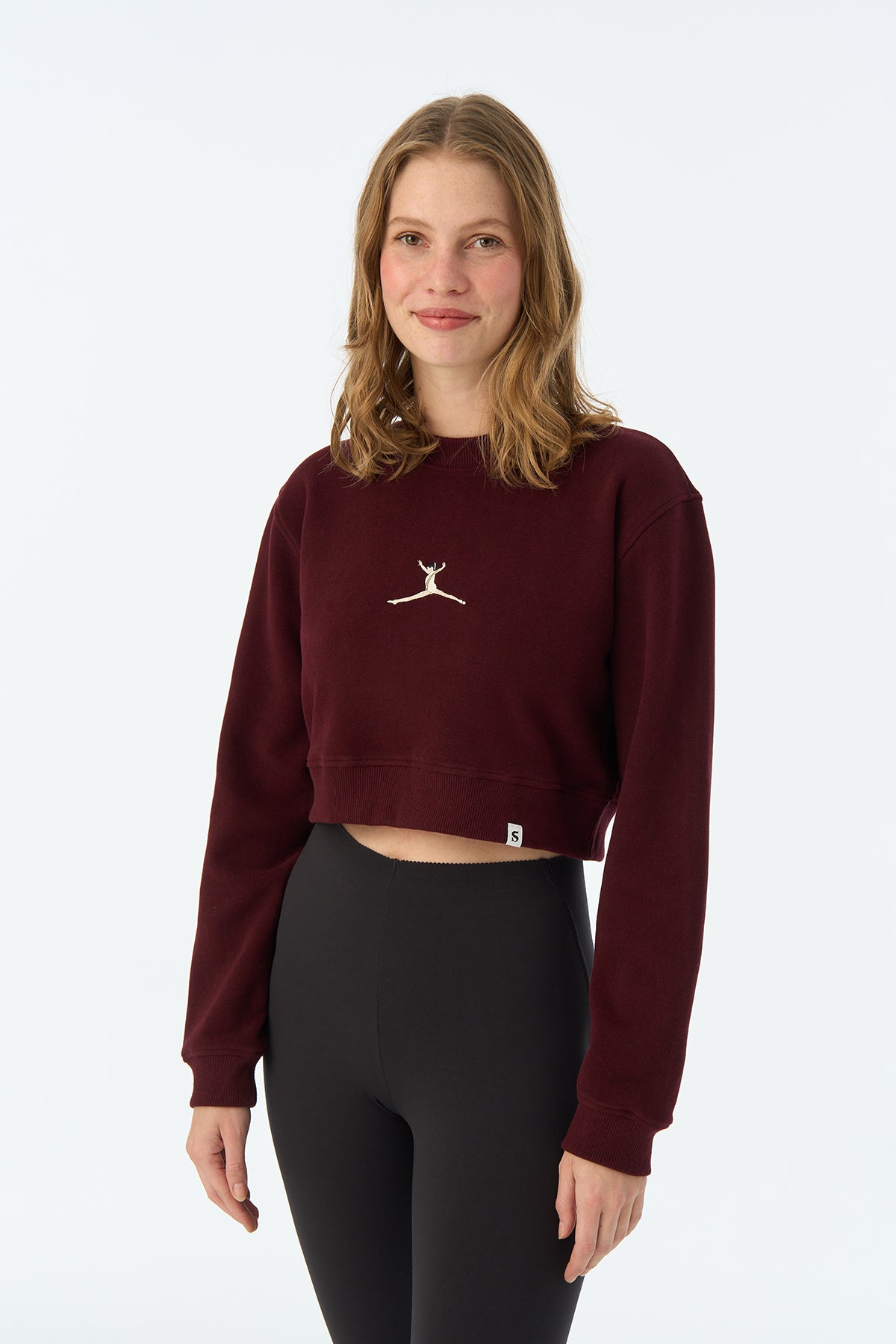 Perfect 10 SuperSoft Crop Sweatshirt - Bordo