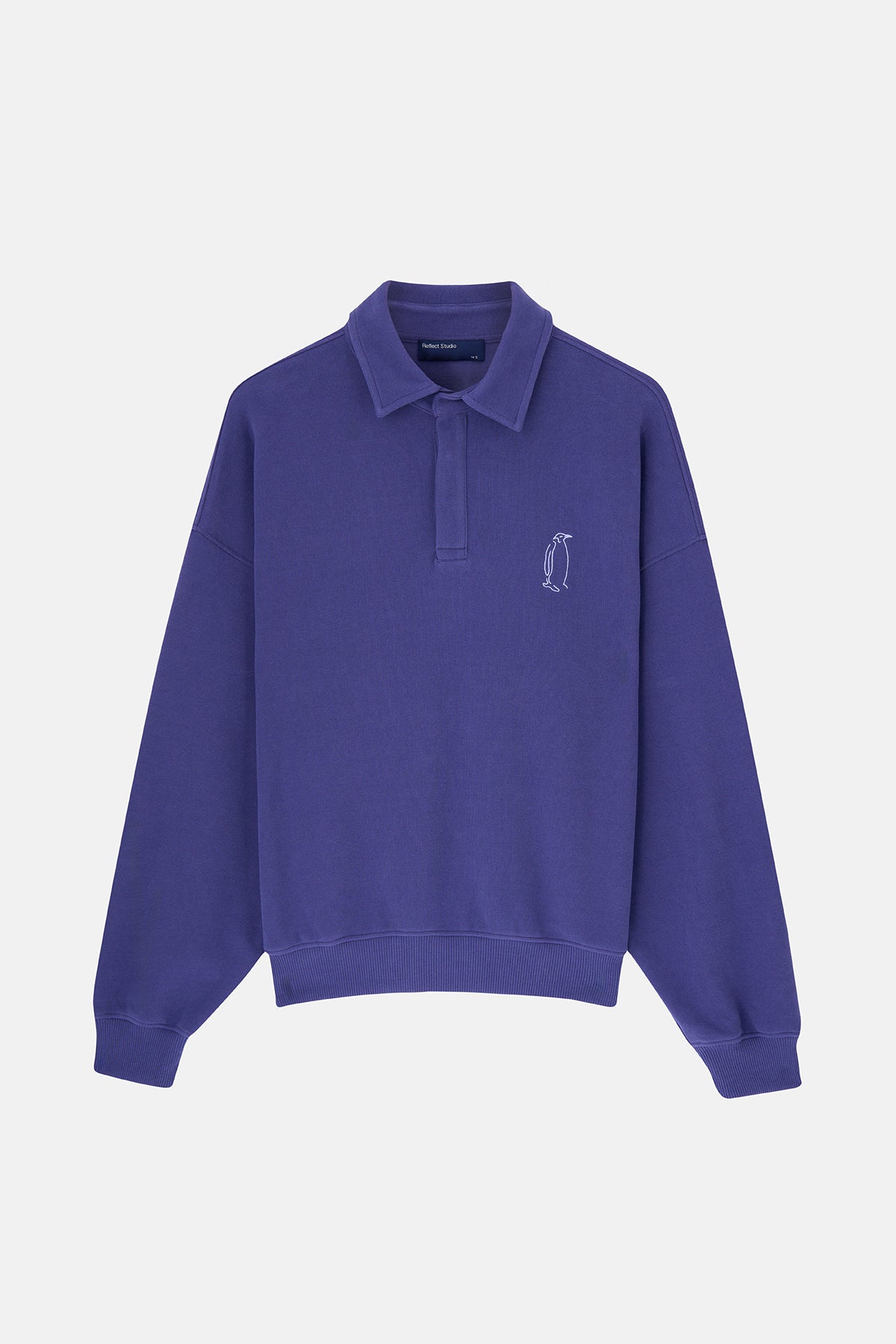 İmparator Penguen SuperSoft Oversize Polo Yaka Sweatshirt - Mor