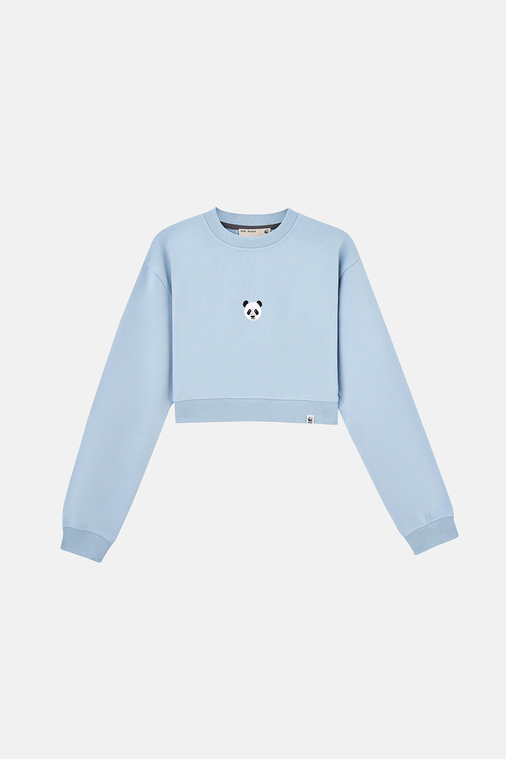 Panda Soft Fleece Crop Sweatshirt - Bebek Mavisi