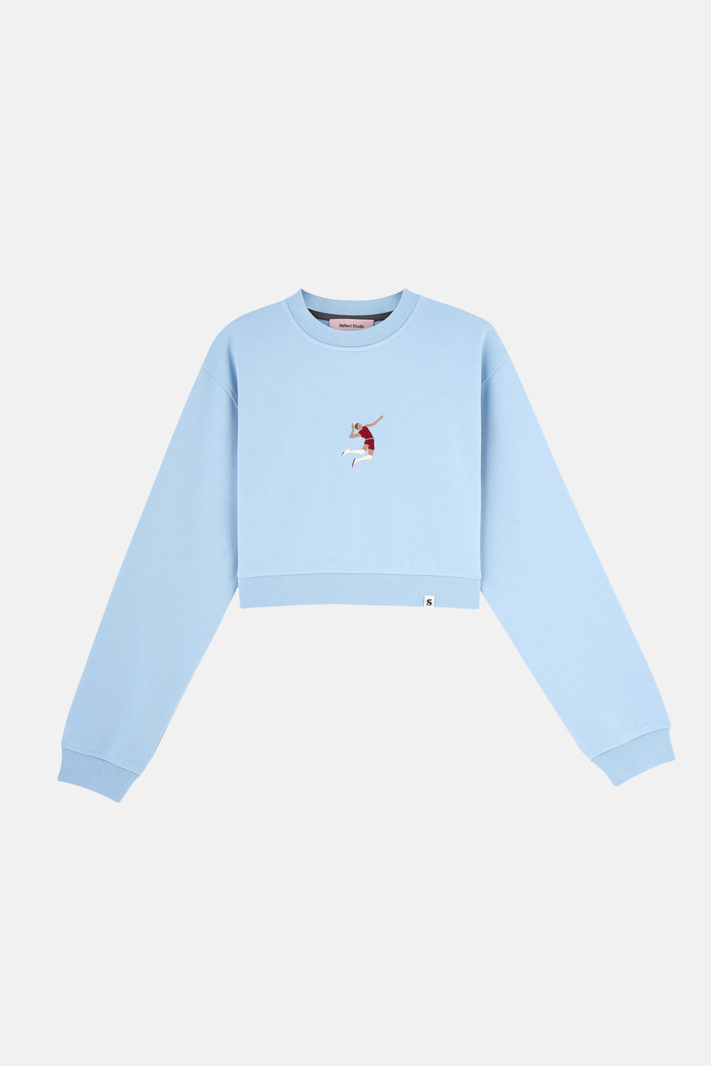 Spike Soft Fleece Crop Sweatshirt - Bebek Mavisi