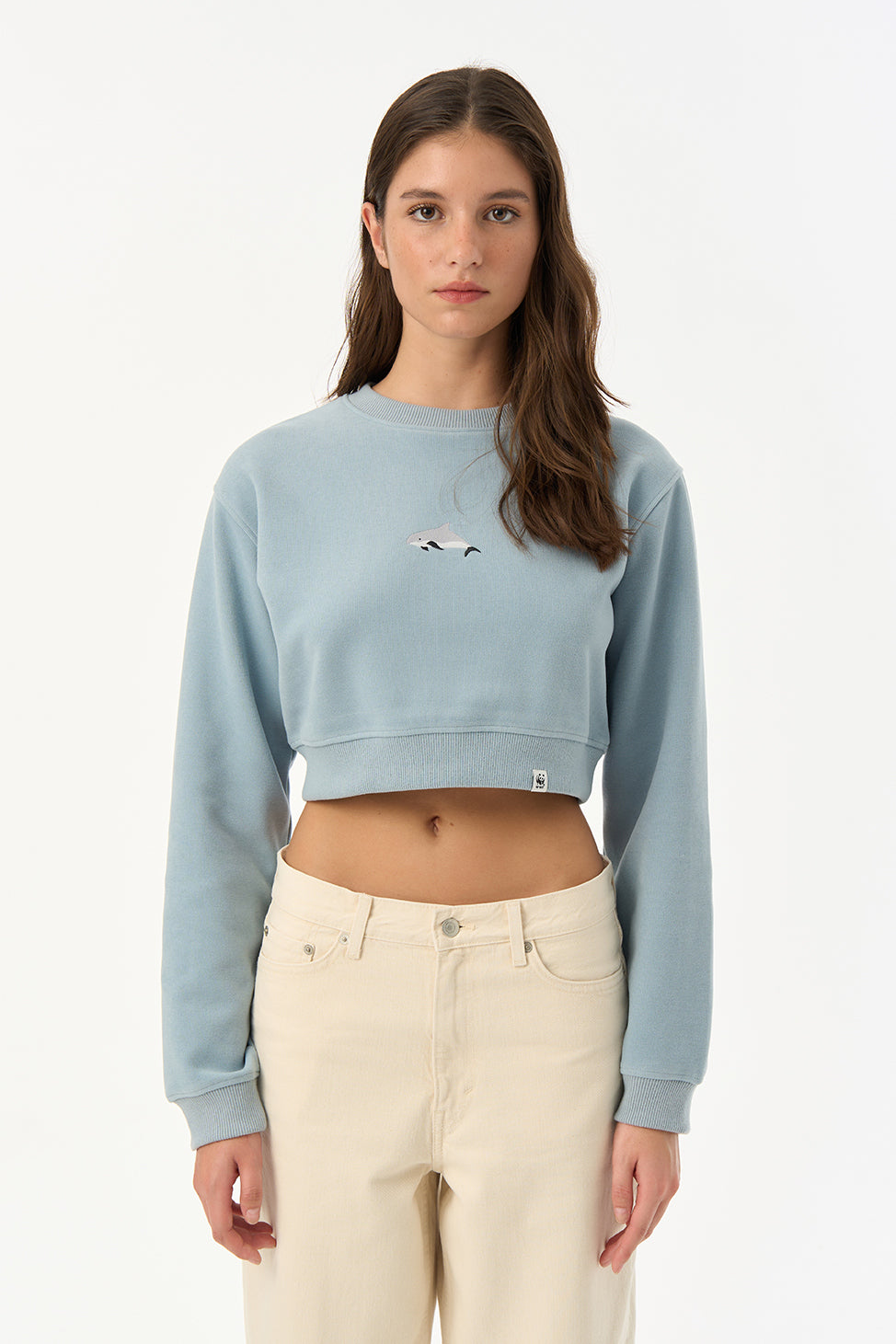 Yunus SuperSoft Crop Sweatshirt - Açık Mavi