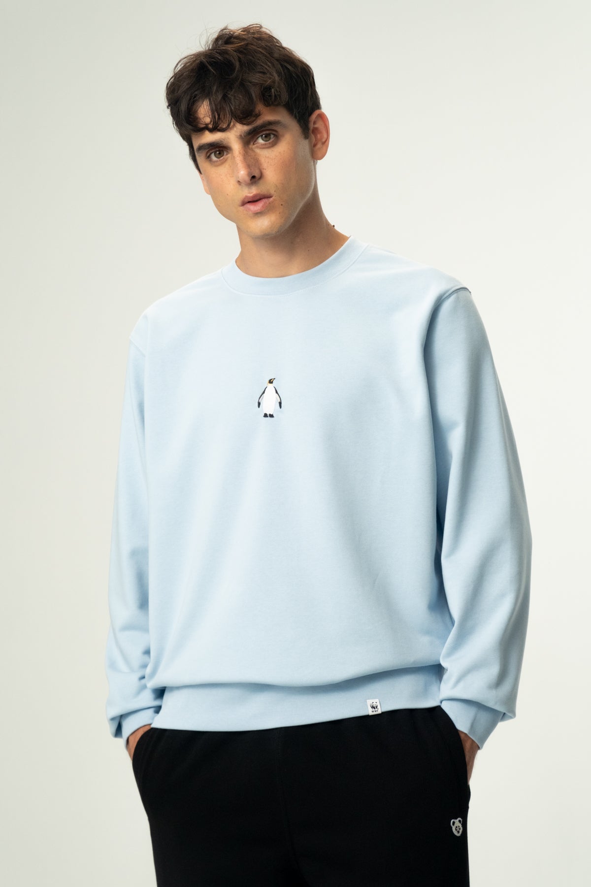 İmparator Penguen Soft Fleece Sweatshirt - Açık Mavi