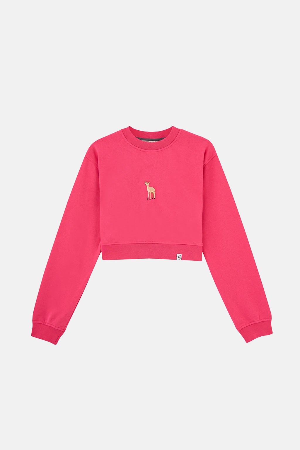 Dağ Ceylanı Soft Fleece Crop Sweatshirt - Pembe