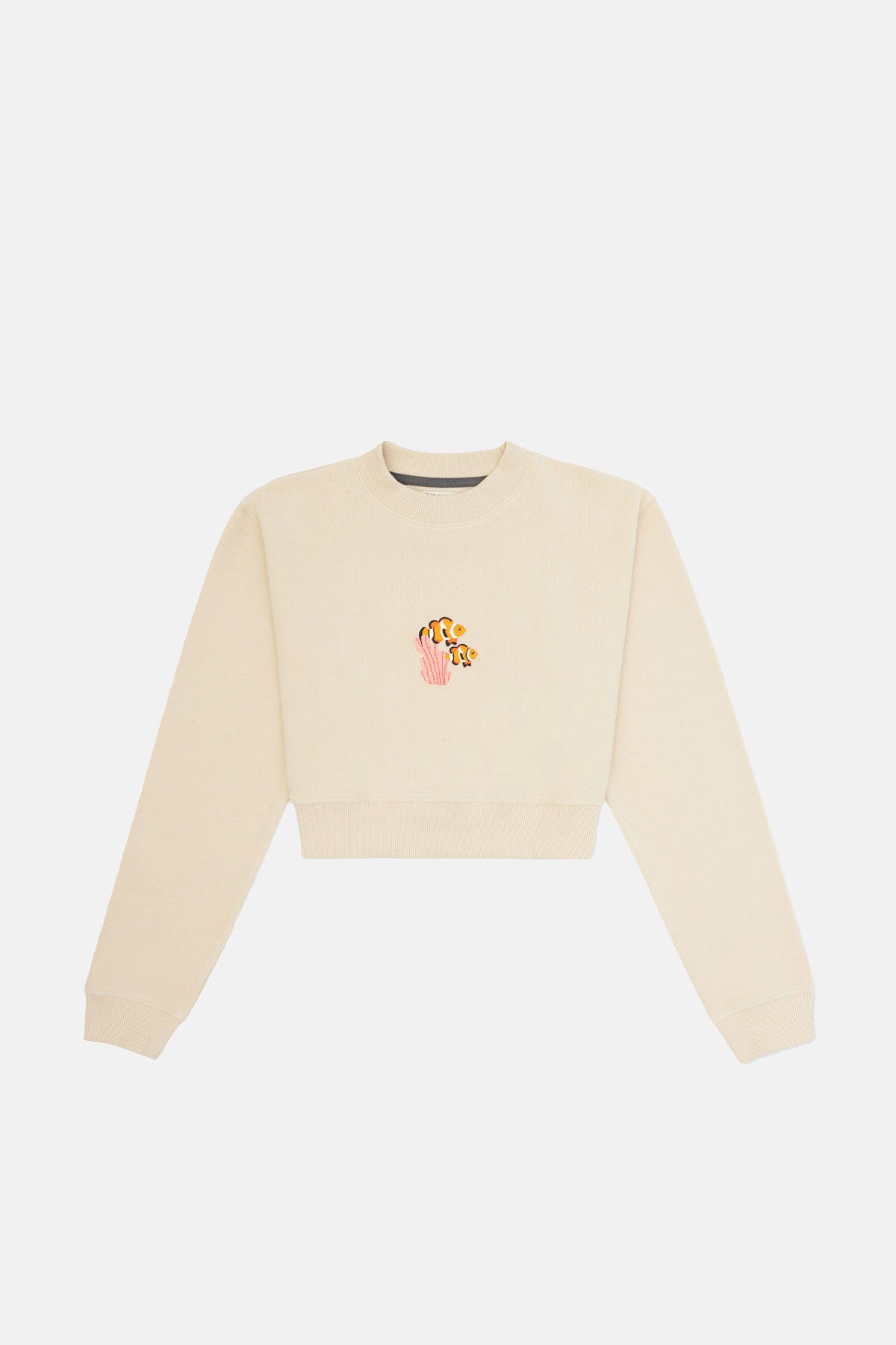 Palyaço Balığı SuperSoft Crop Sweatshirt -  Parşömen Bej · 2