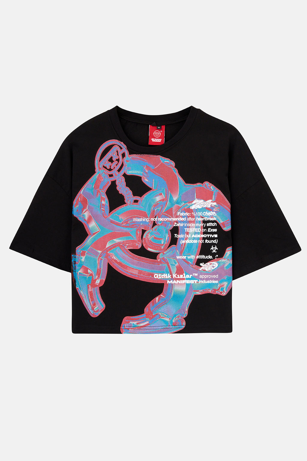 Zehir Pack -  Charm Crop Tee - Siyah