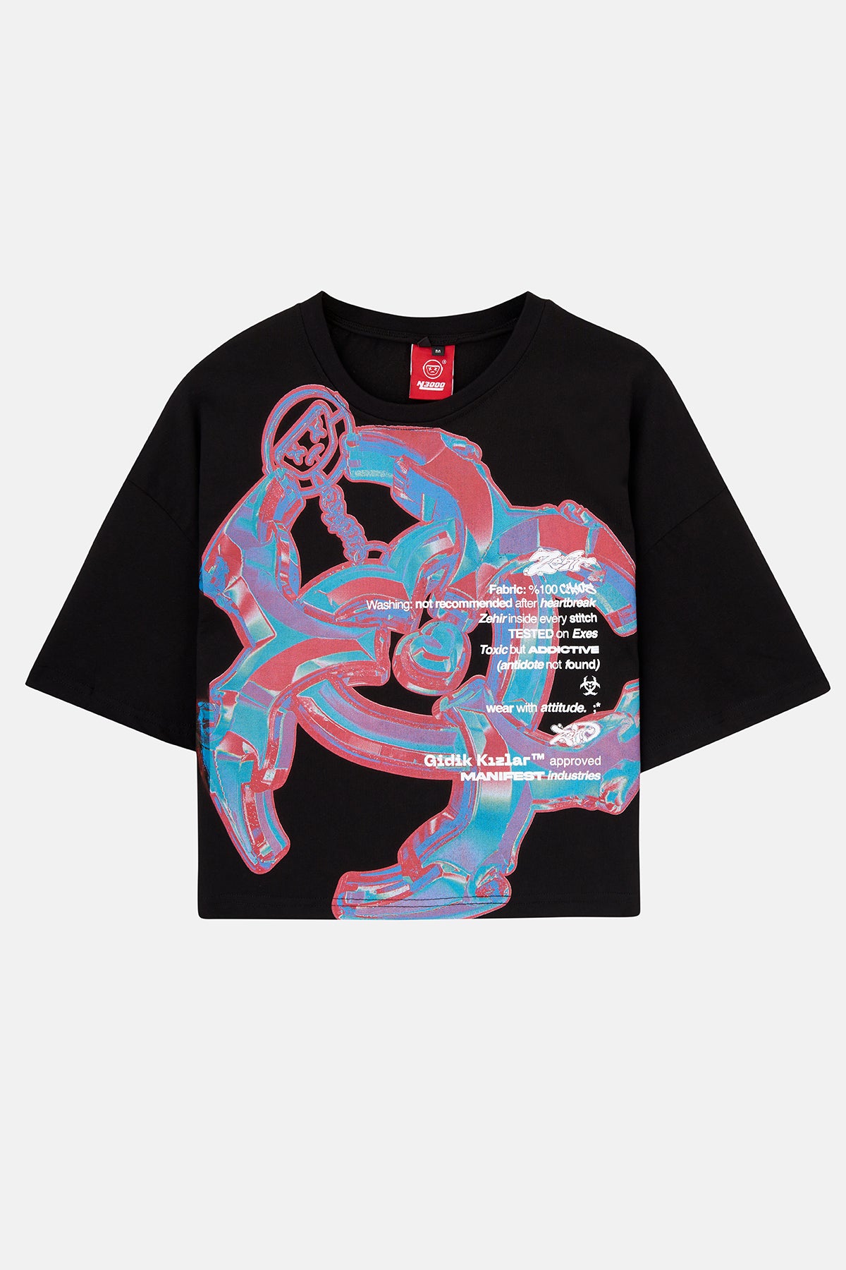 Zehir Pack -  Charm Crop Tee - Siyah
