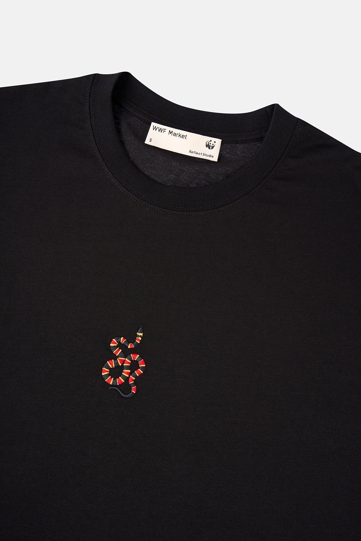 Mercan Yılanı Oversize Lightweight T-Shirt - Siyah