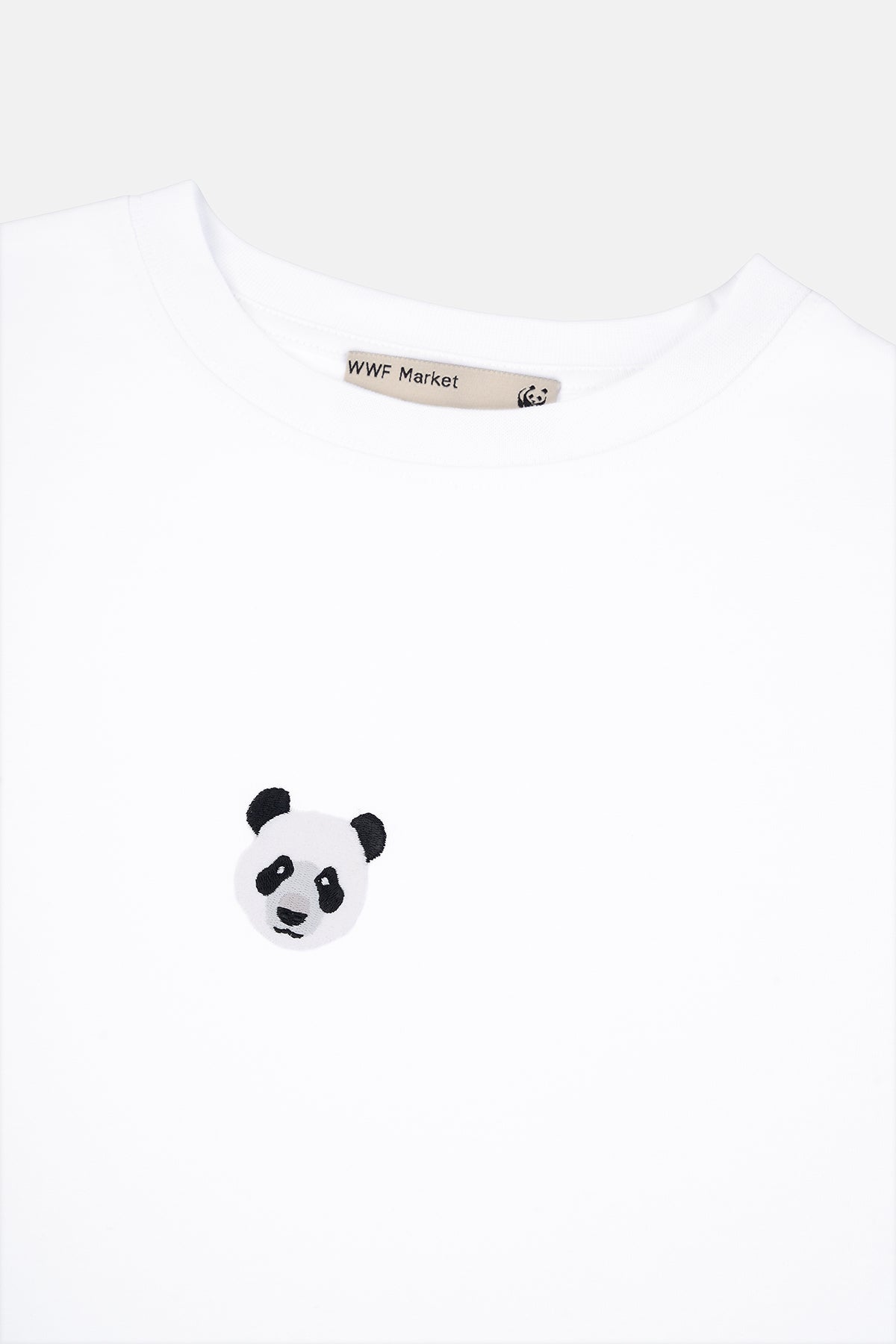 Panda Supreme Crop T-shirt  - Beyaz