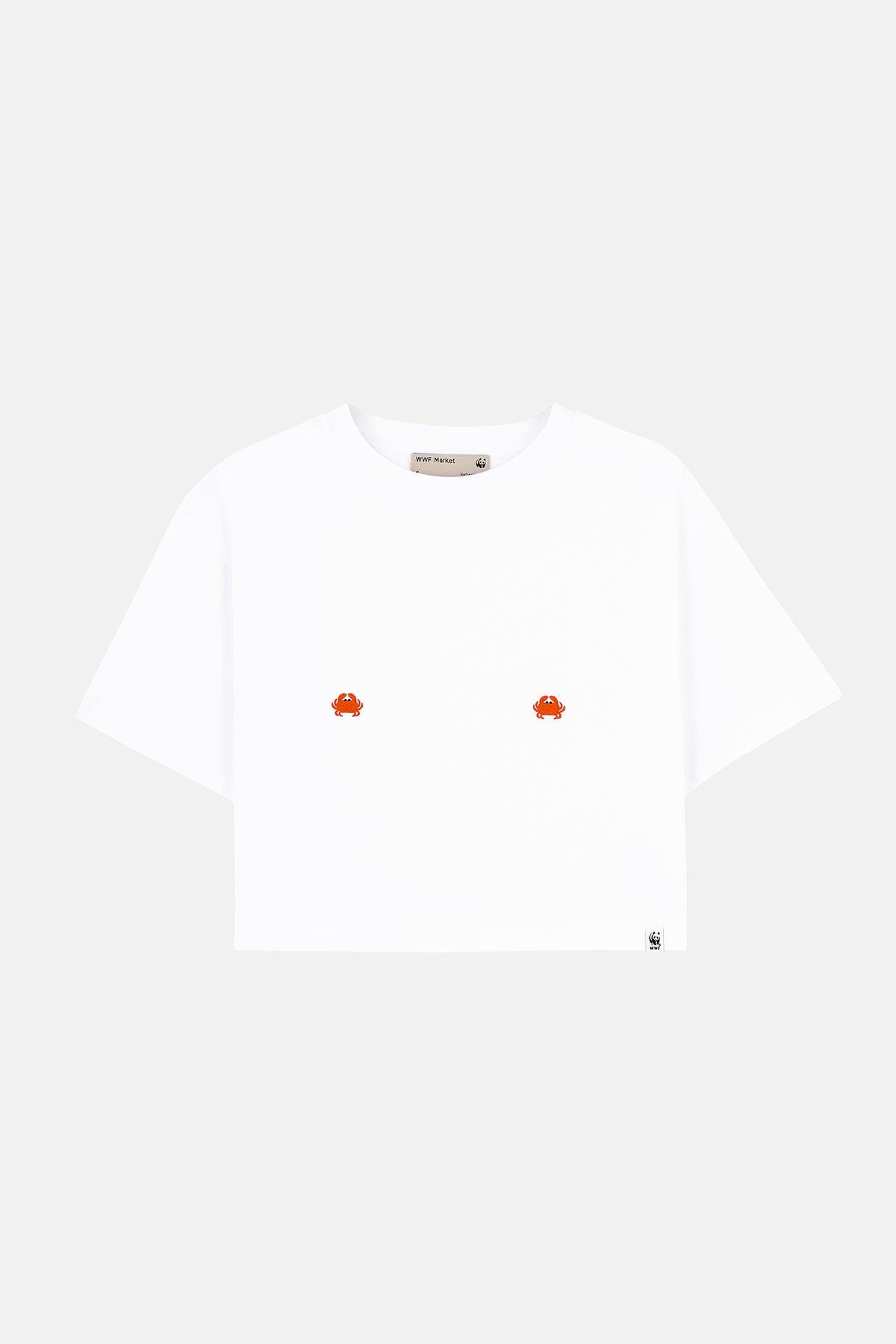 Yengeçler Supreme Crop T-shirt  - Beyaz
