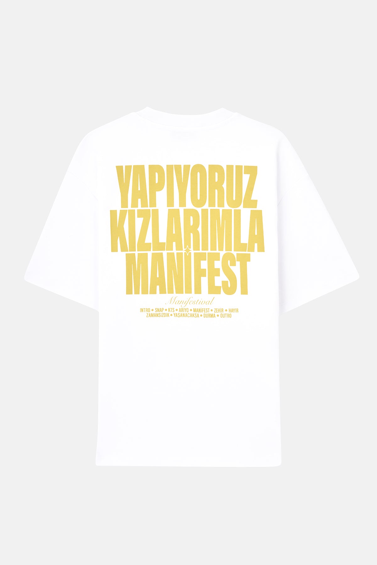Yapıyoruz Kızlarımla Manifest Oversize T-shirt - Sarı