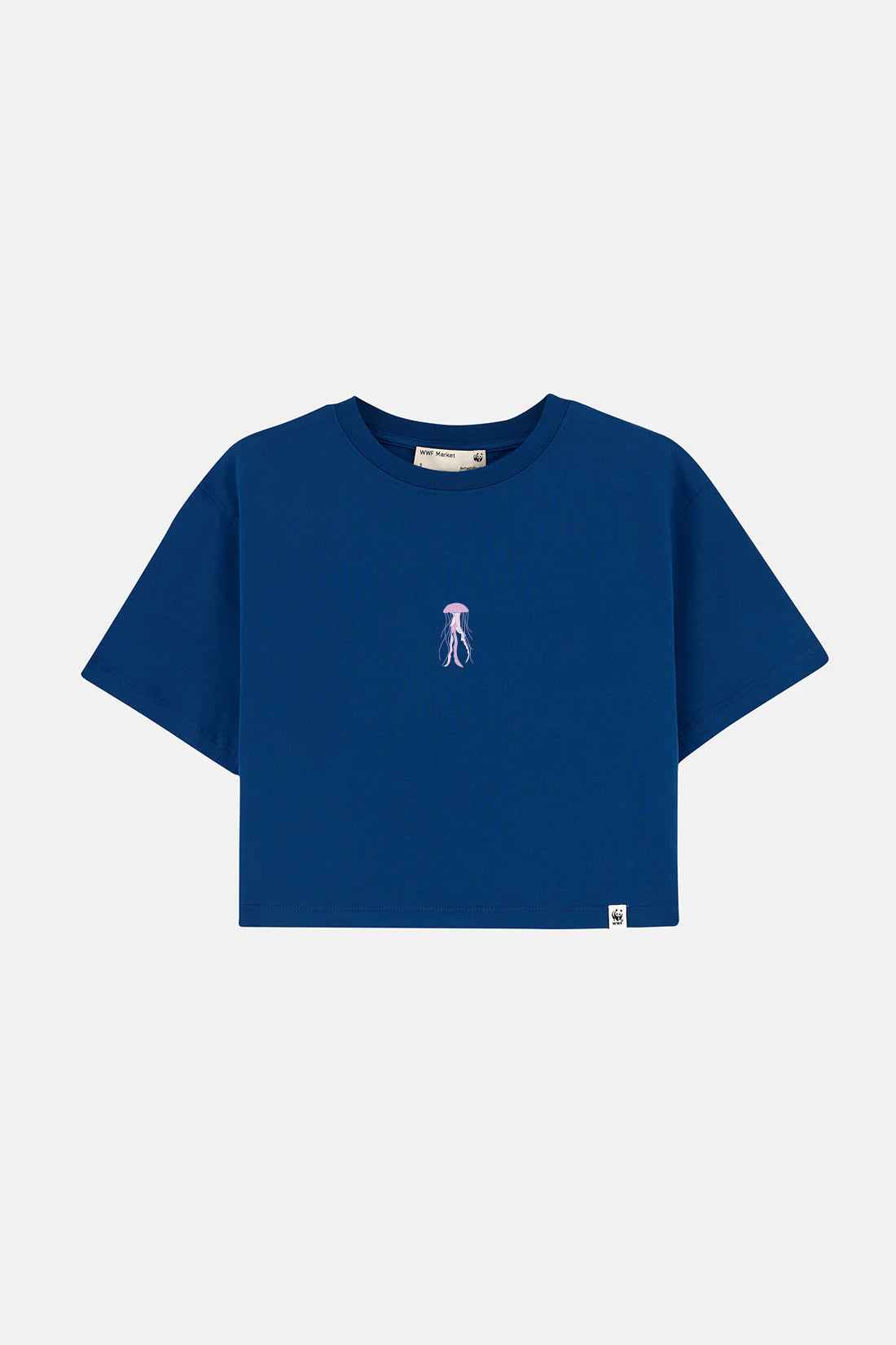 Denizanası Lightweight Crop T-Shirt - Mavi