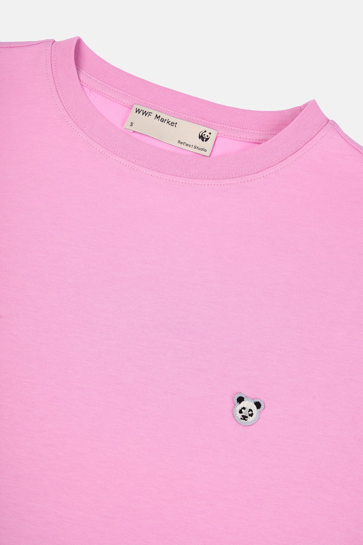 Panda Light-Weight Crop T-Shirt  - Pembe