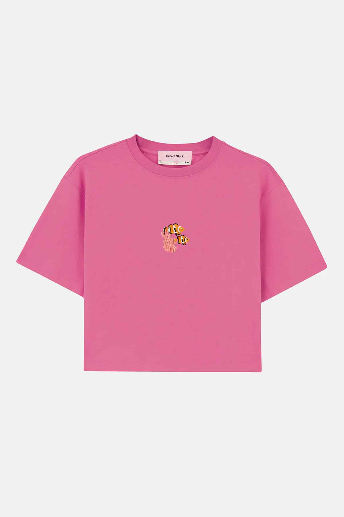 Palyaço Balığı Lightweight Crop T-Shirt - Pembe