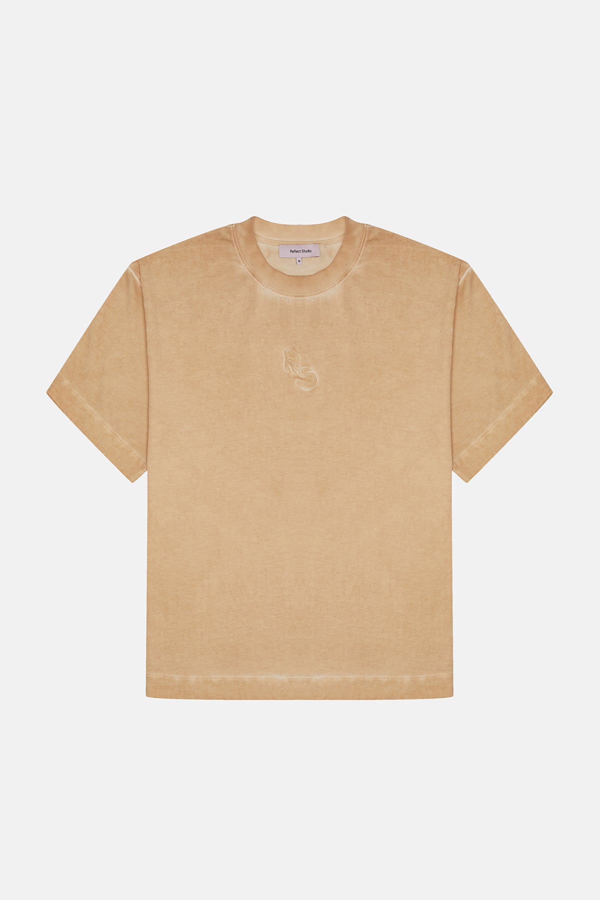 Logo Embroidered Washed T-shirt - Latte