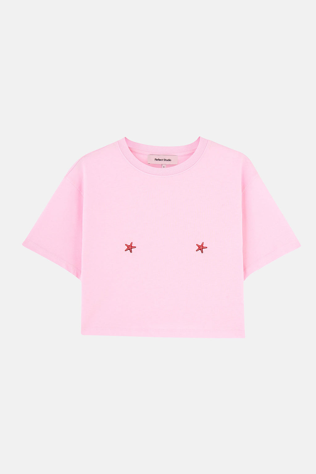 Deniz Yıldızları Lightweight Crop T-Shirt - Pembe