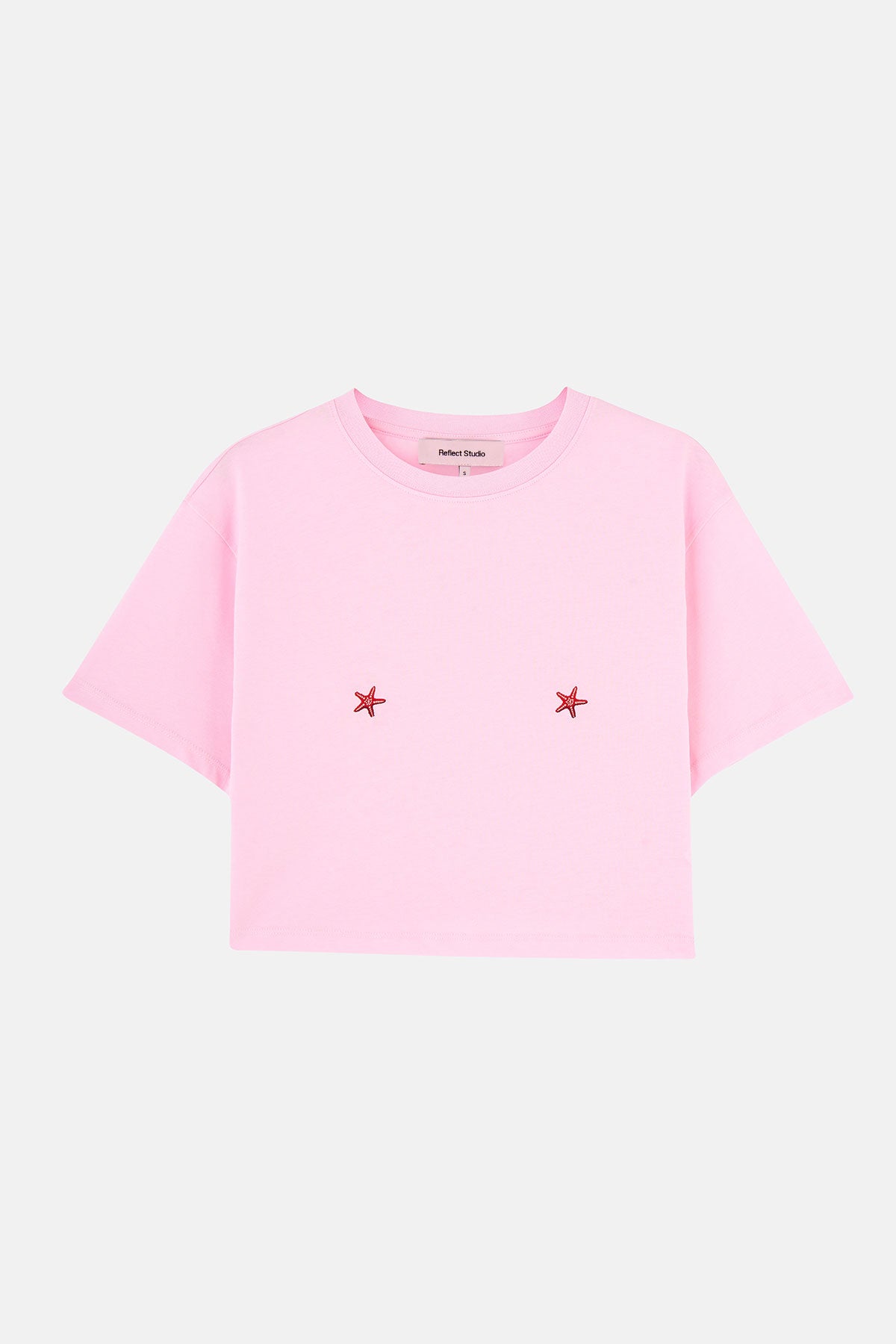 Deniz Yıldızları Lightweight Crop T-Shirt - Pembe