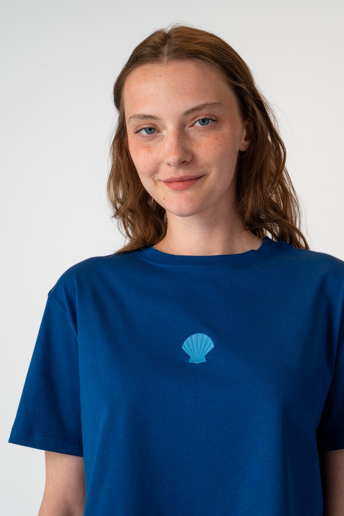 Deniz Kabuğu Lightweight Crop T-Shirt - Lacivert