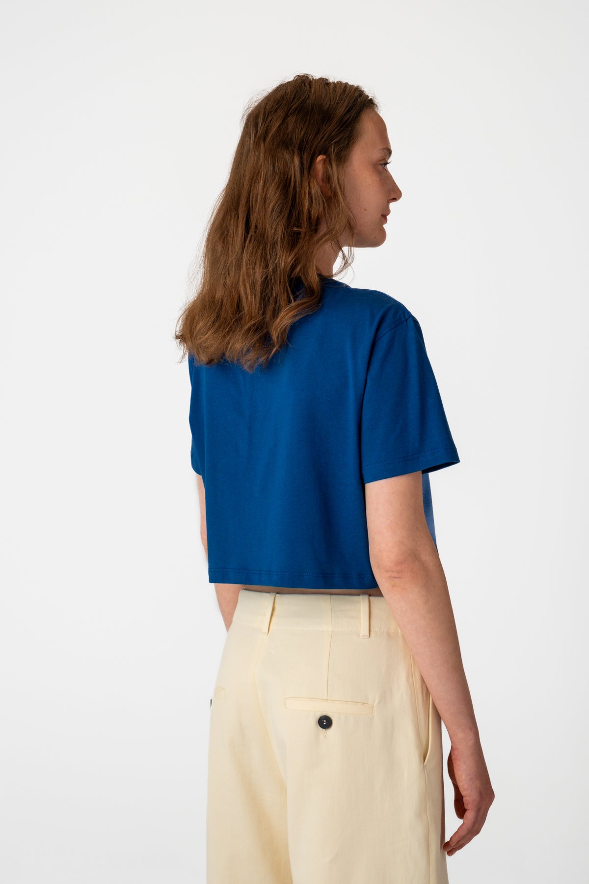Deniz Kabuğu Lightweight Crop T-Shirt - Lacivert · 2