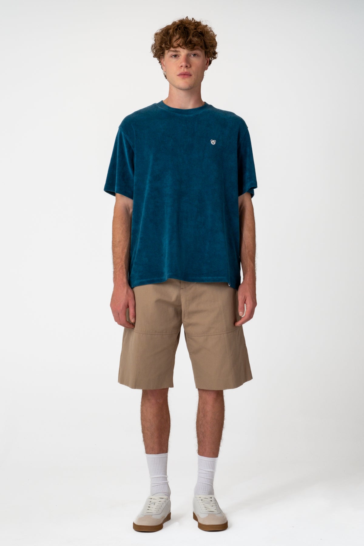 Panda Terry Oversize T-shirt - Mavi