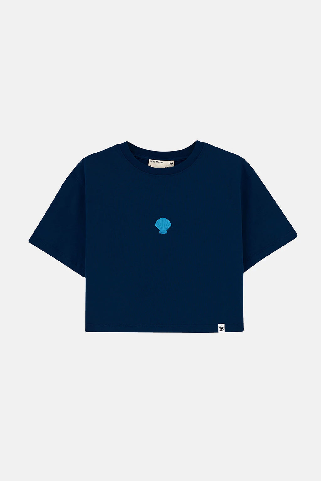 Deniz kabuğu Lightweight Crop T-Shirt - Lacivert