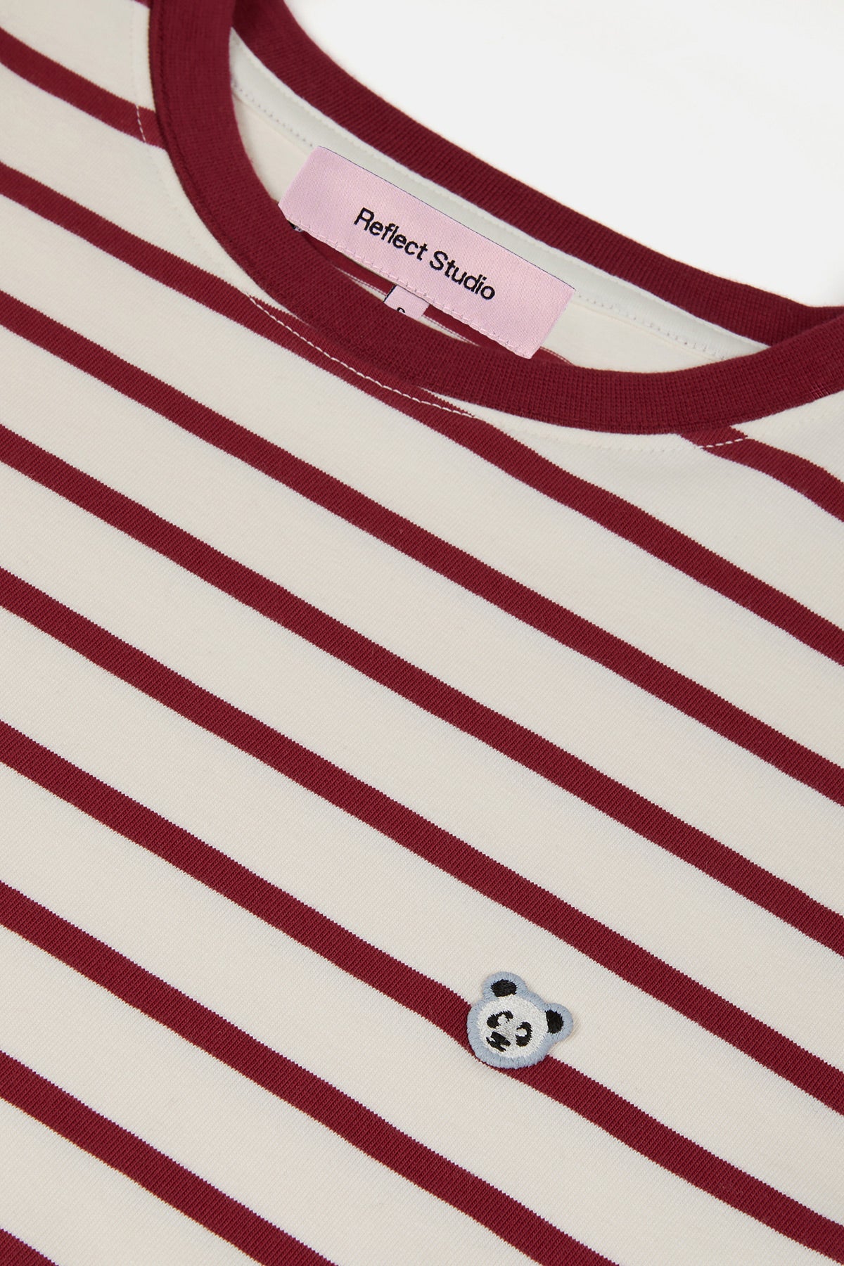 Panda Heavyweight Çizgili T-Shirt - Kırmızı/Ekru