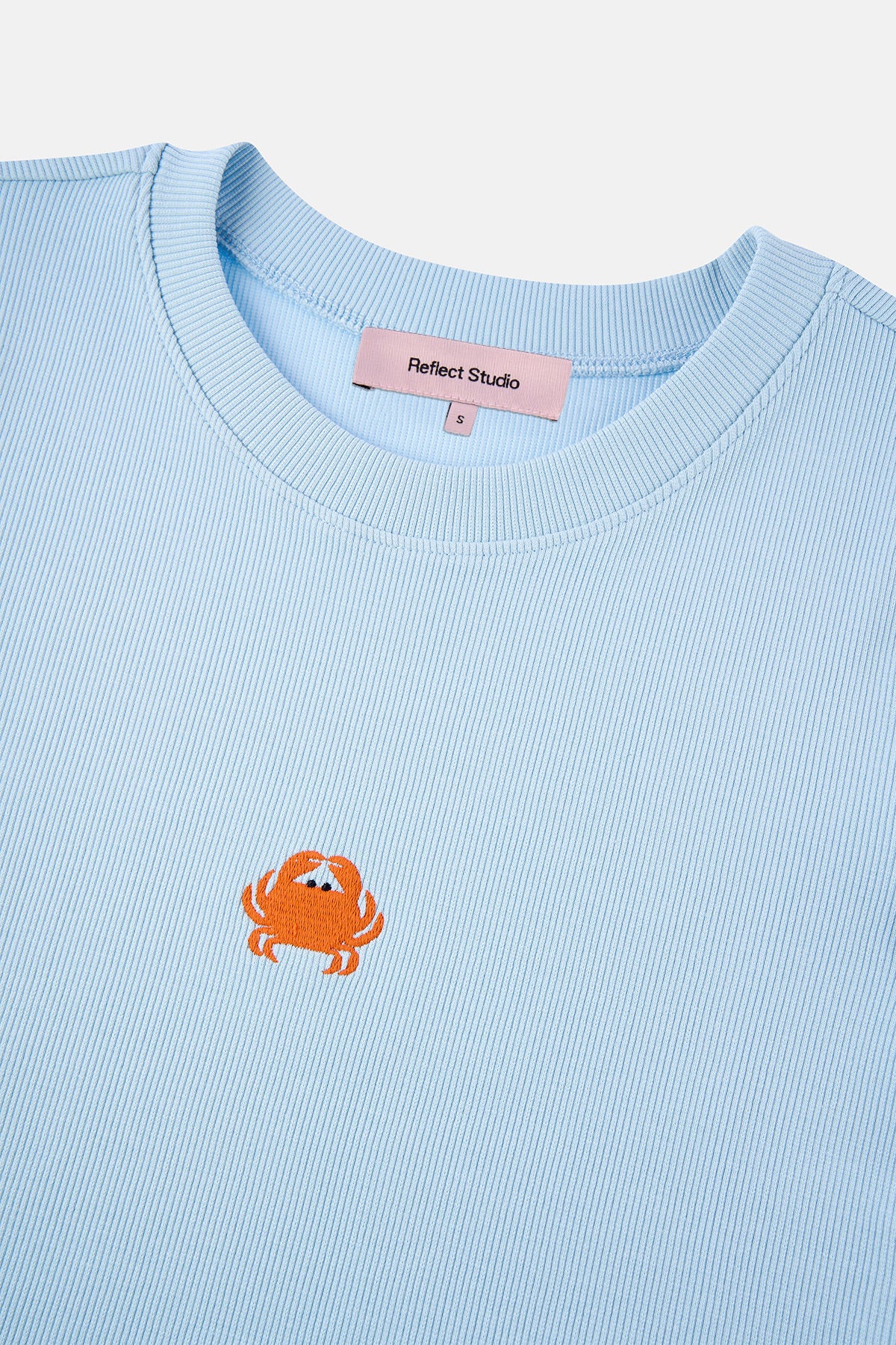 Yengeç Ribana Crop T-Shirt - Açık Mavi