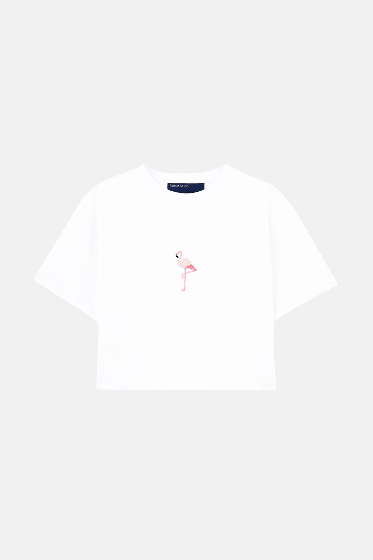 Flamingo Premium Crop T-Shirt - Beyaz · 3