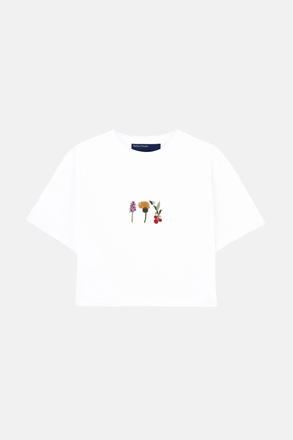 Flowers Premium Crop T-Shirt - Beyaz · 3