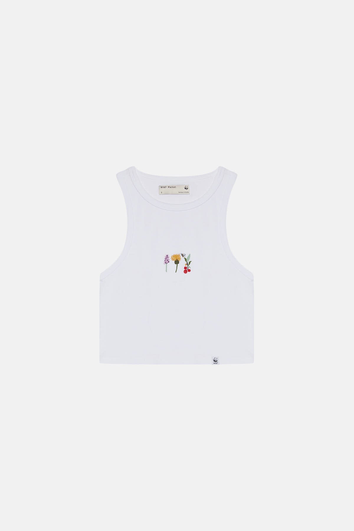 Bitkiler Ribana Crop Top - Beyaz