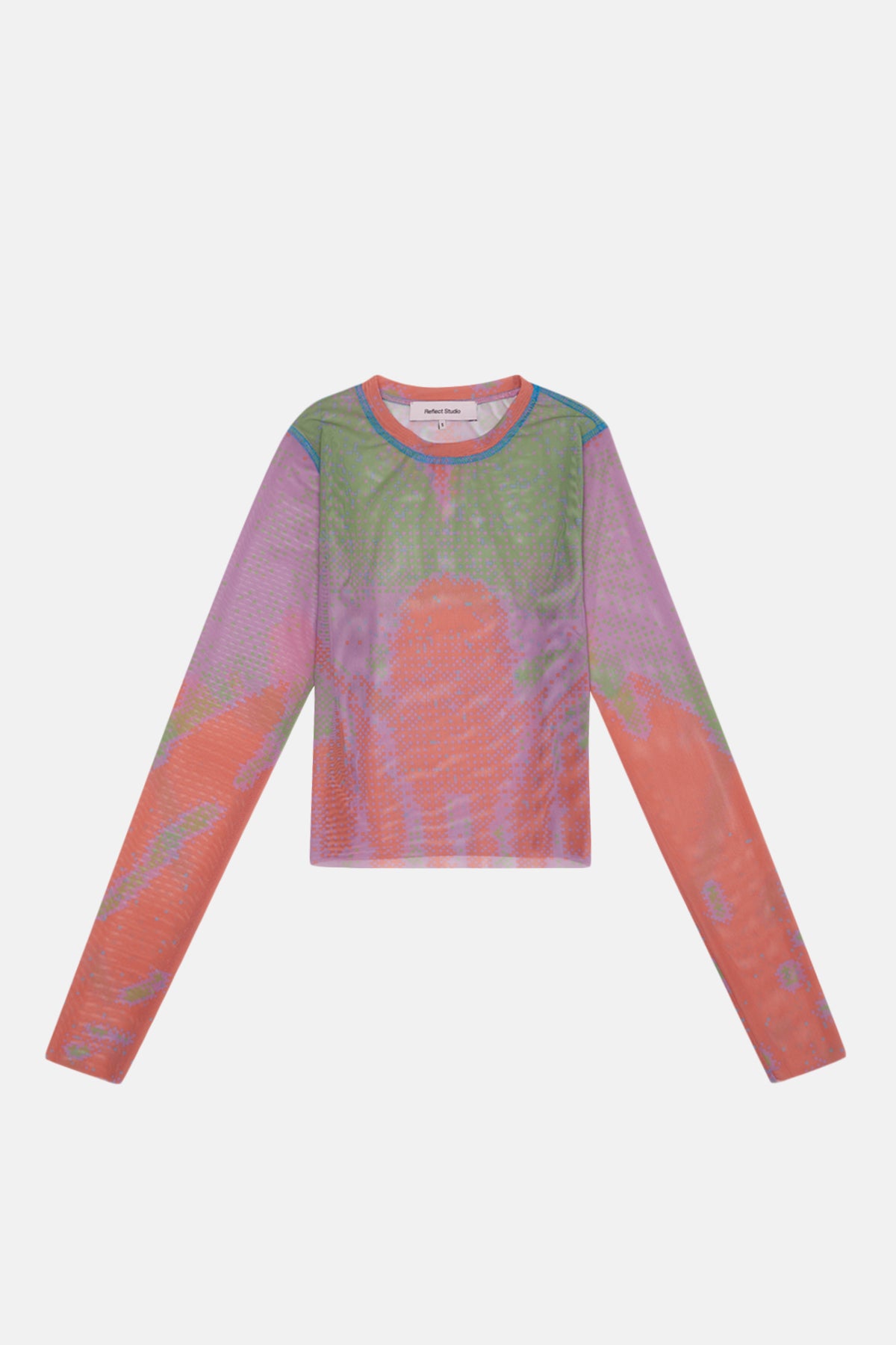 Long Sleeve Mesh Top - Multicolor