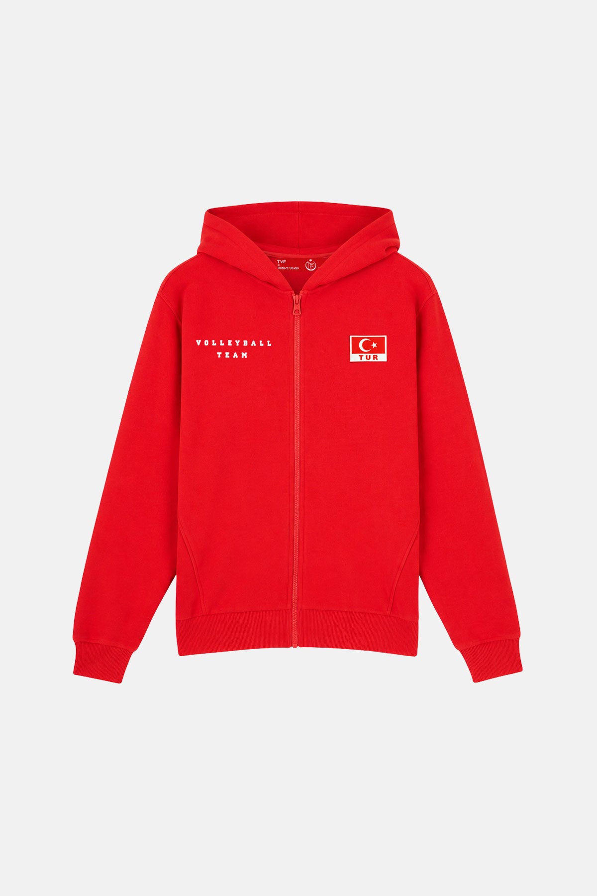 Türkiye Milli Voleybol Takımı Soft Fleece Fermuarlı Hoodie - Kırmızı