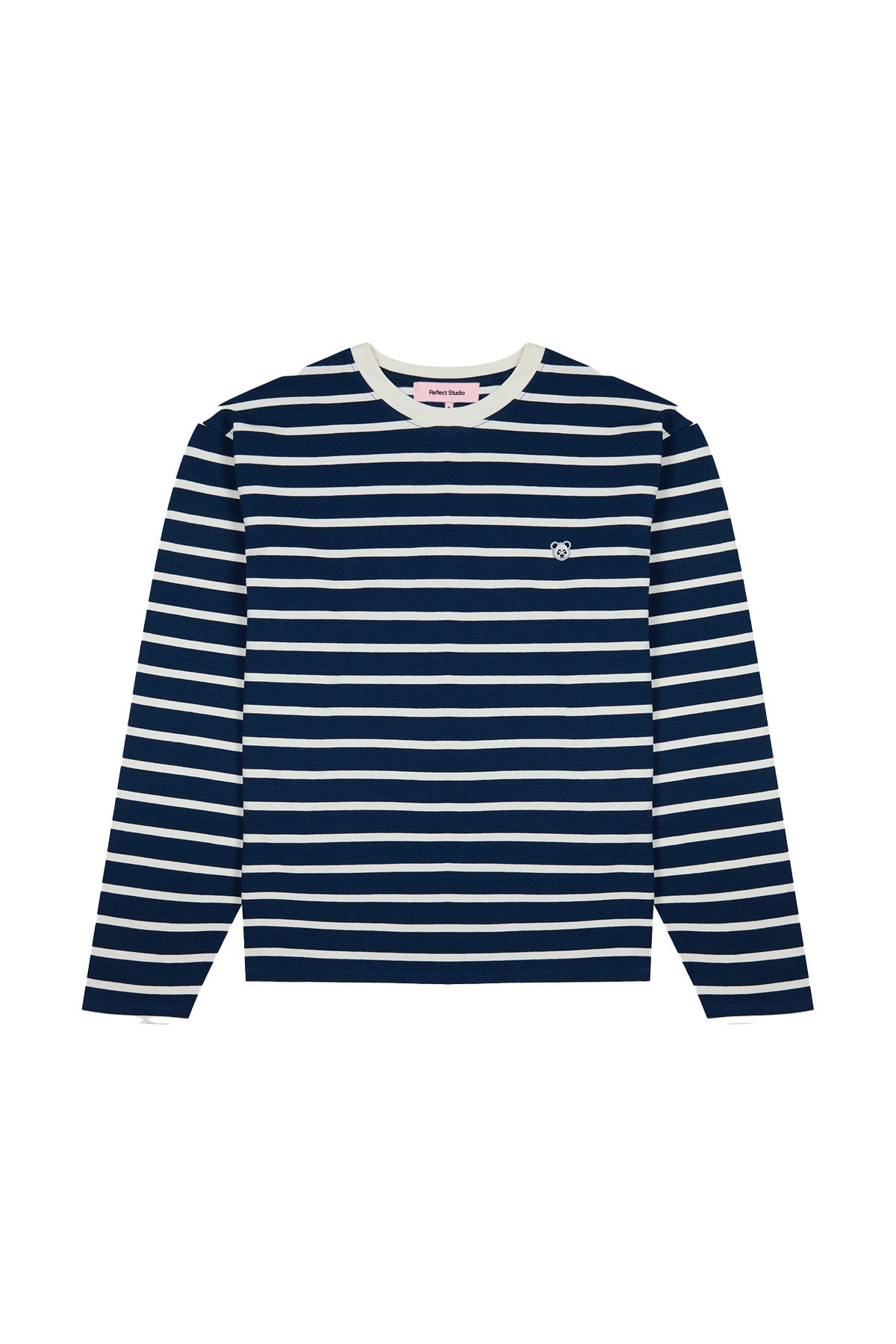Panda Uzun Kollu Çizgili T-shirt - Lacivert / Ekru