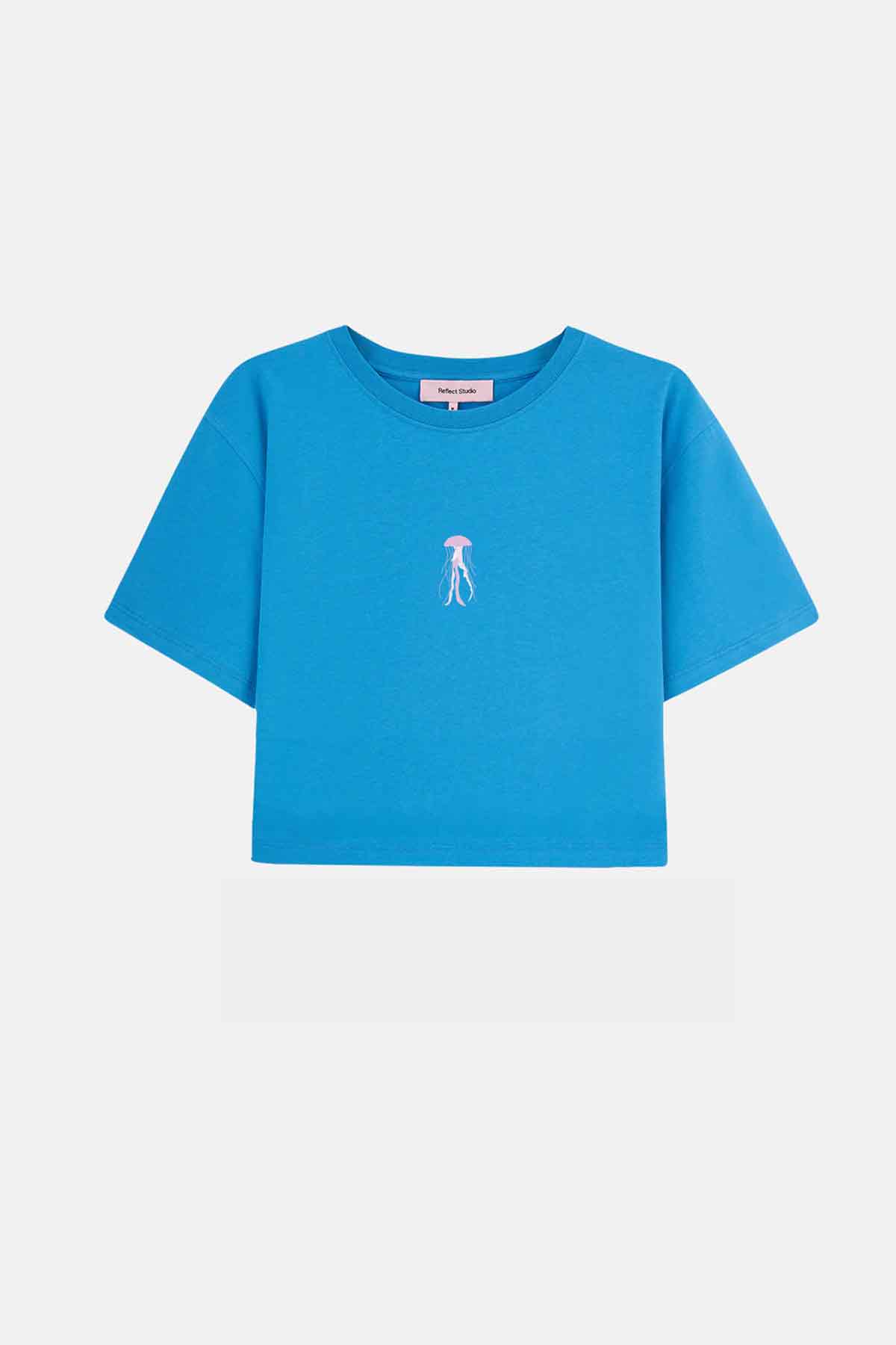 Denizanası Lightweight Crop T-Shirt - Mavi