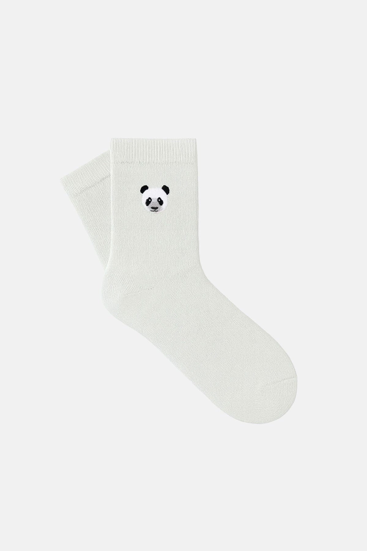 Panda Bambu Çorap - Beyaz
