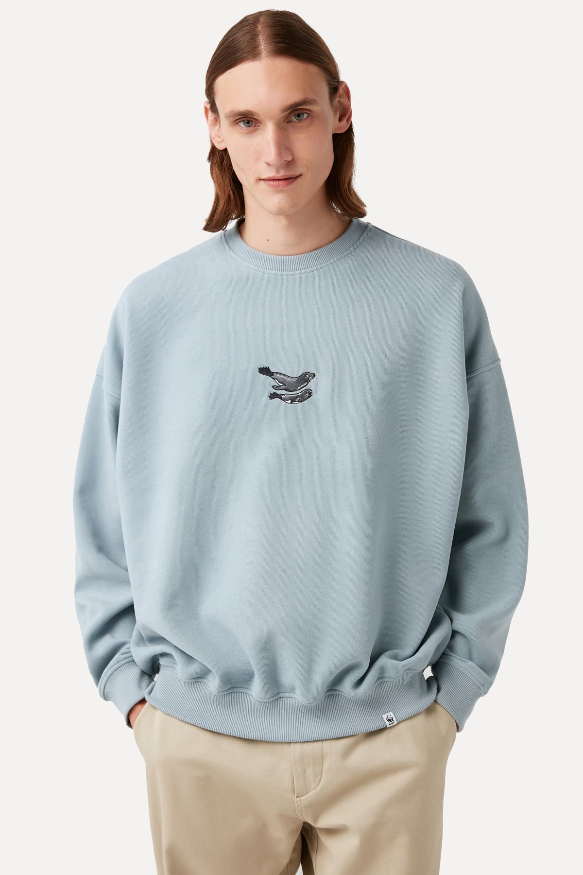 Akdeniz Foku Super Soft Oversize Sweatshirt - Açık Mavi