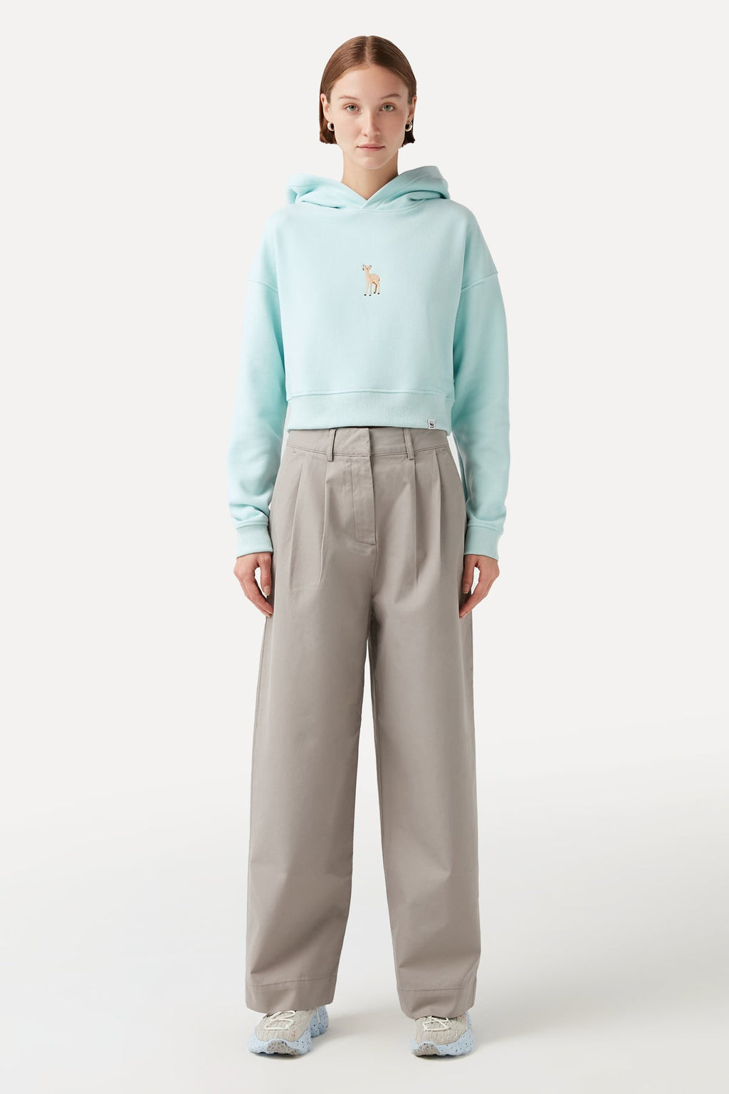 Ceylan SuperSoft Crop Hoodie - Mint Mavi