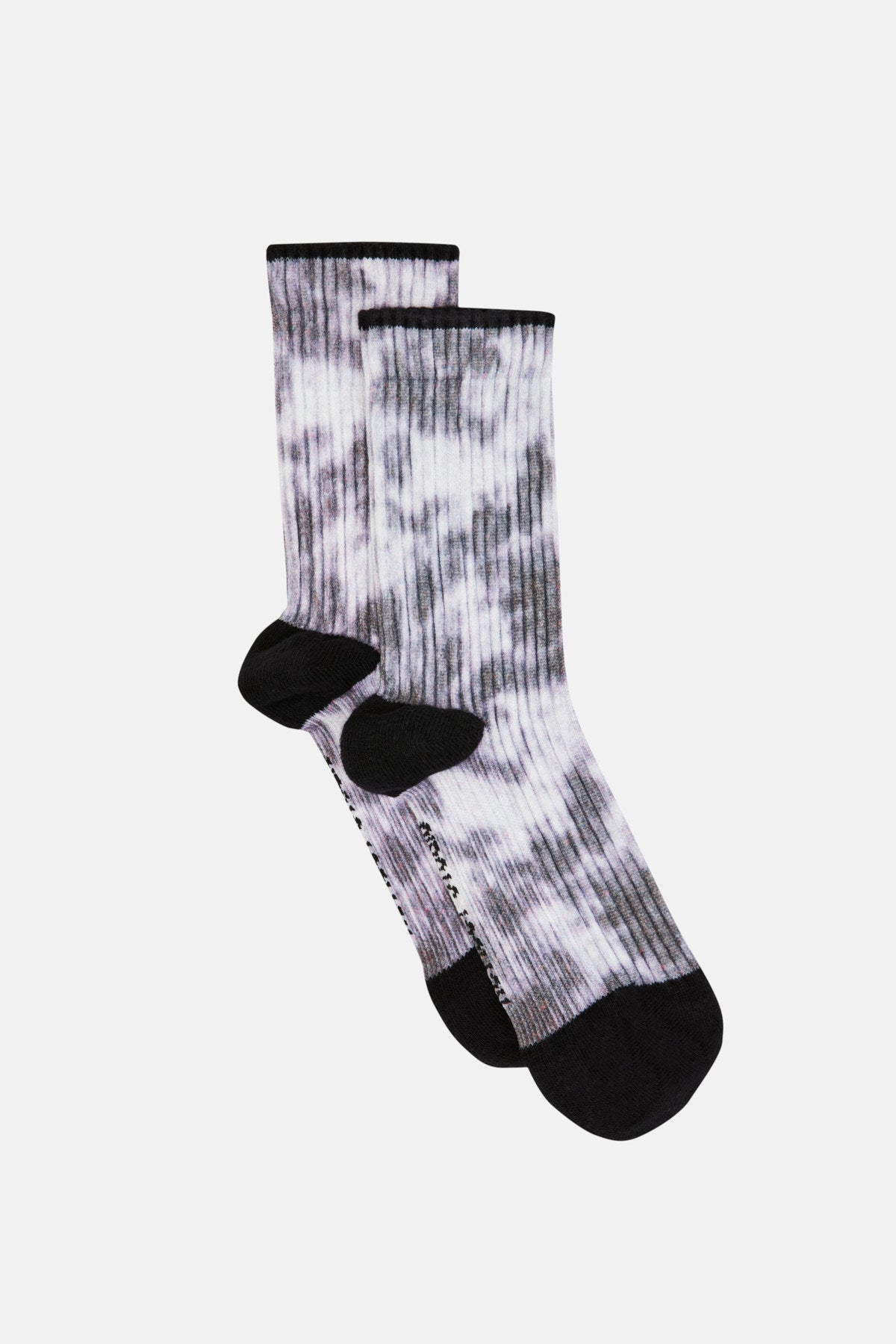 Ribbed Tie Dye Socks - Black