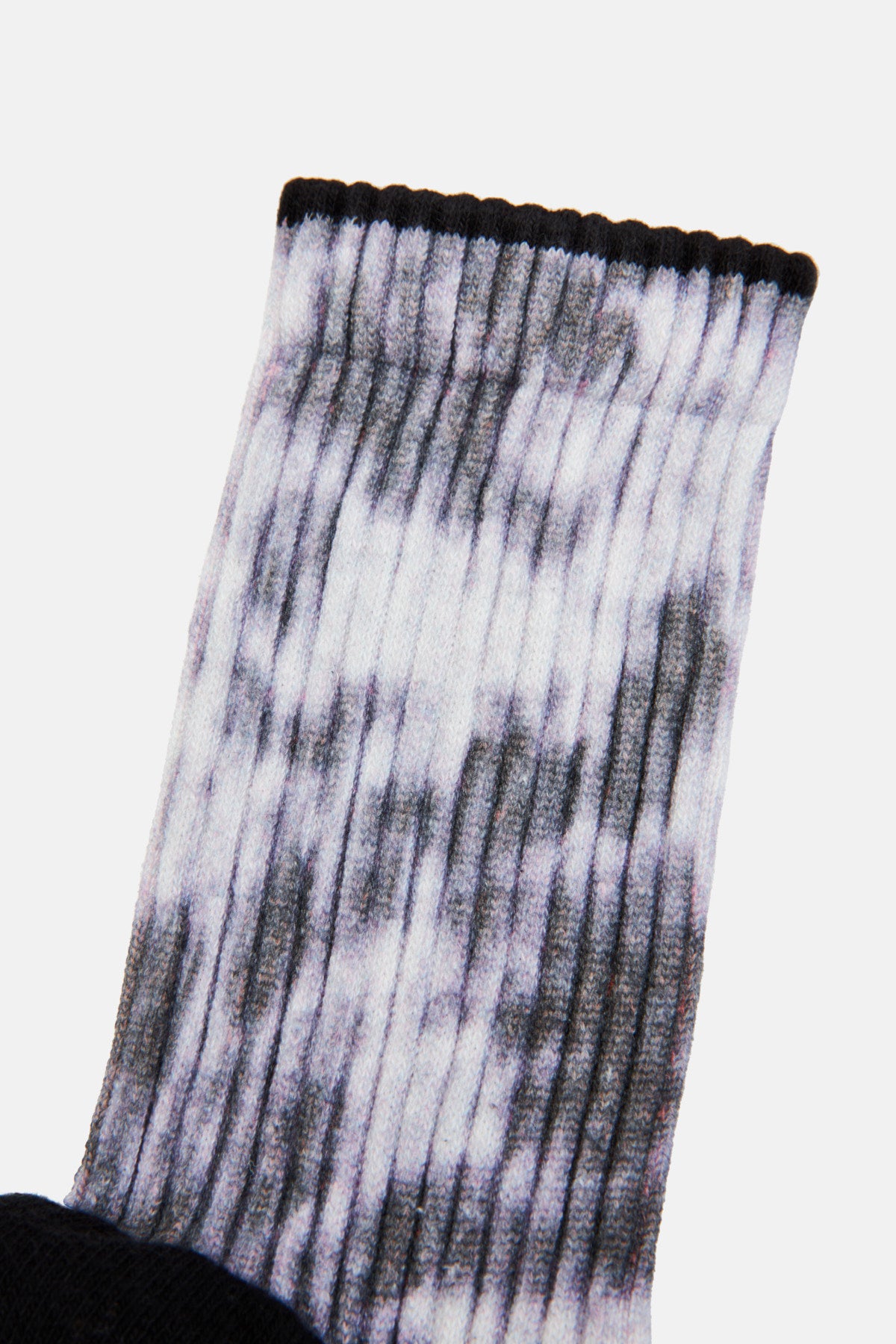 Ribbed Tie Dye Socks - Black