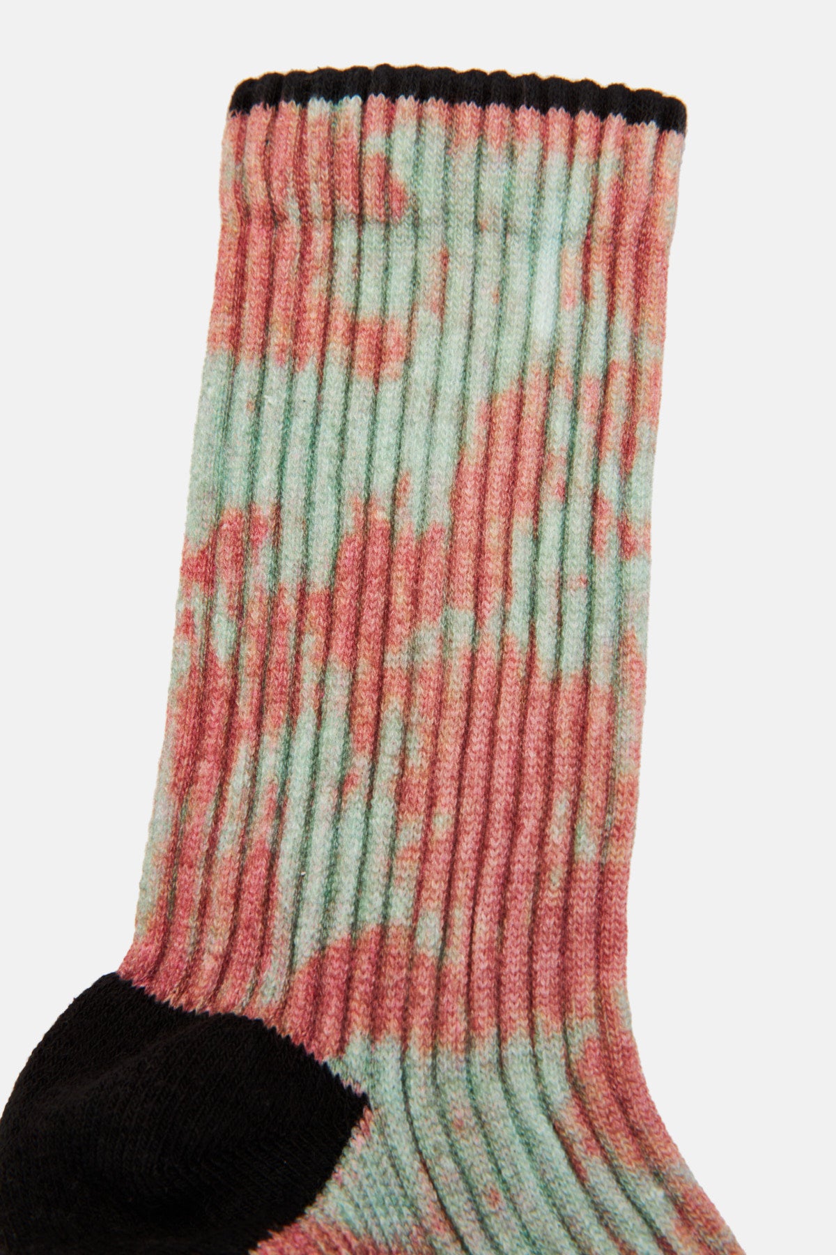 Ribbed Tie Dye Socks - Red