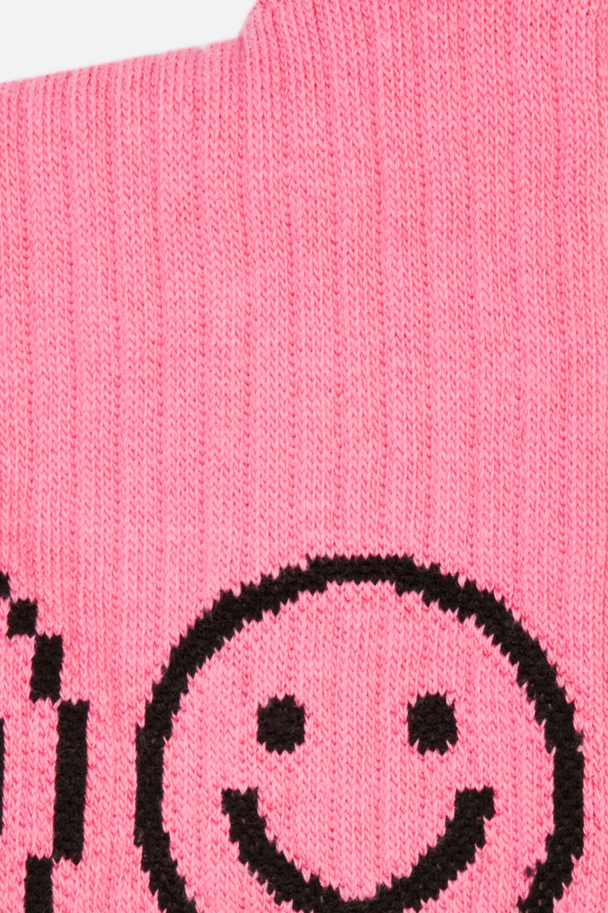 Ribbed Smiley Socks - Pink