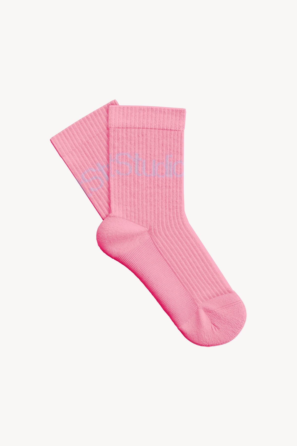 Ribbed Logo Socks - Pink